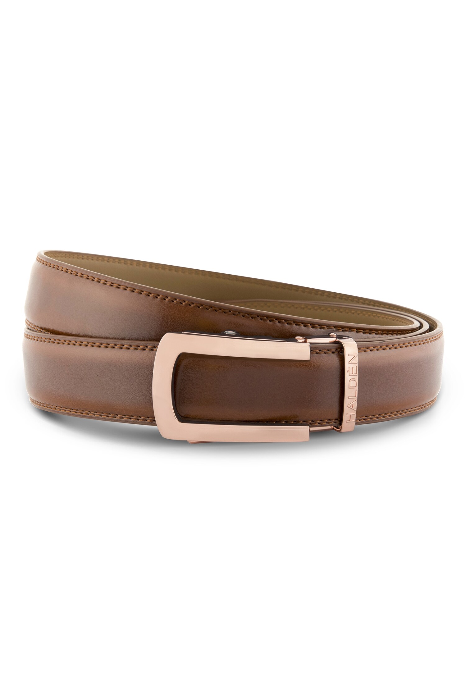 HALDÈN Brown Leather Matte Buckle Belt
