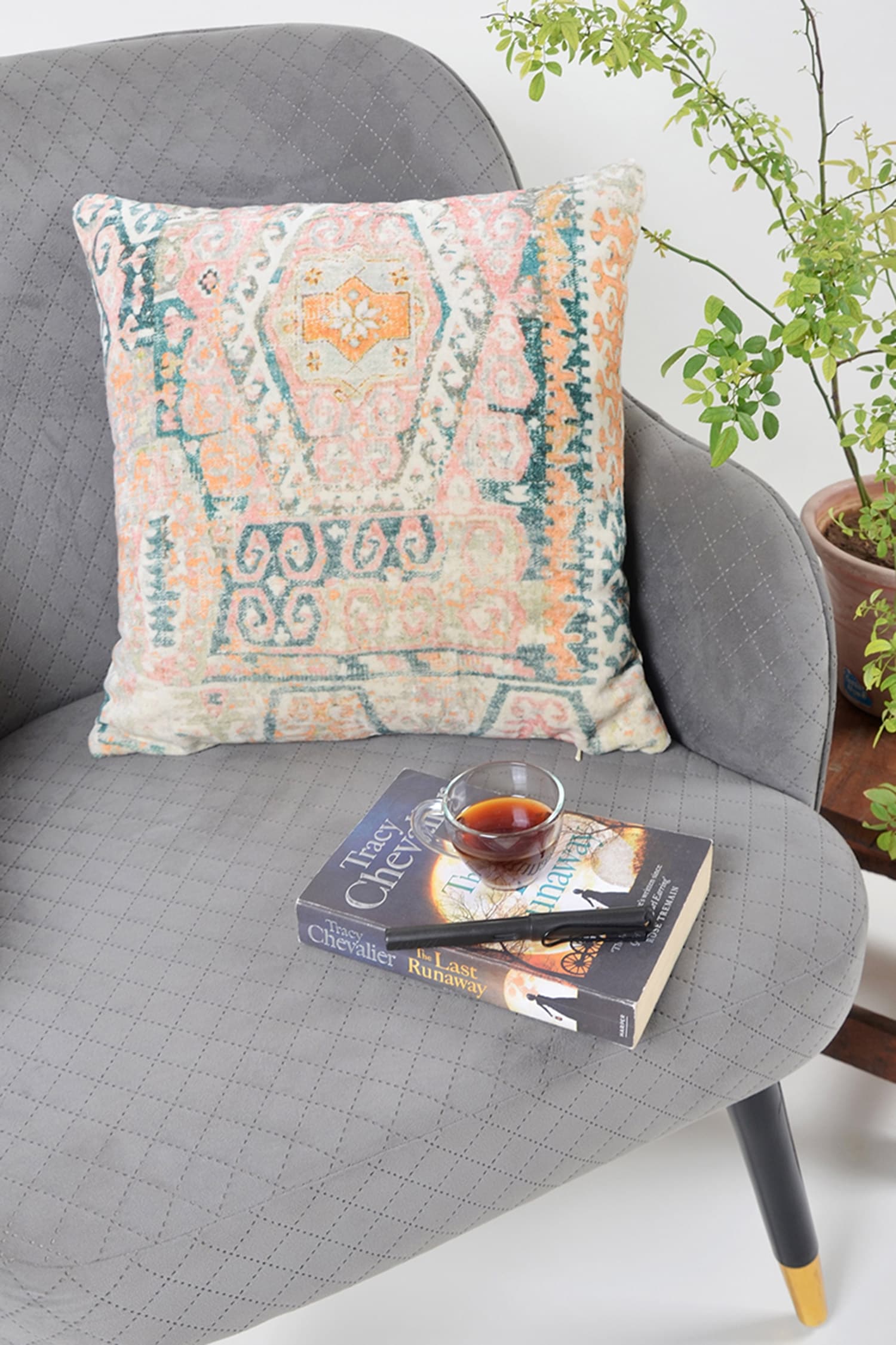 Buy ORNA Cotton Hexagon Digital Print Cushion Cover Set Of 2 Online