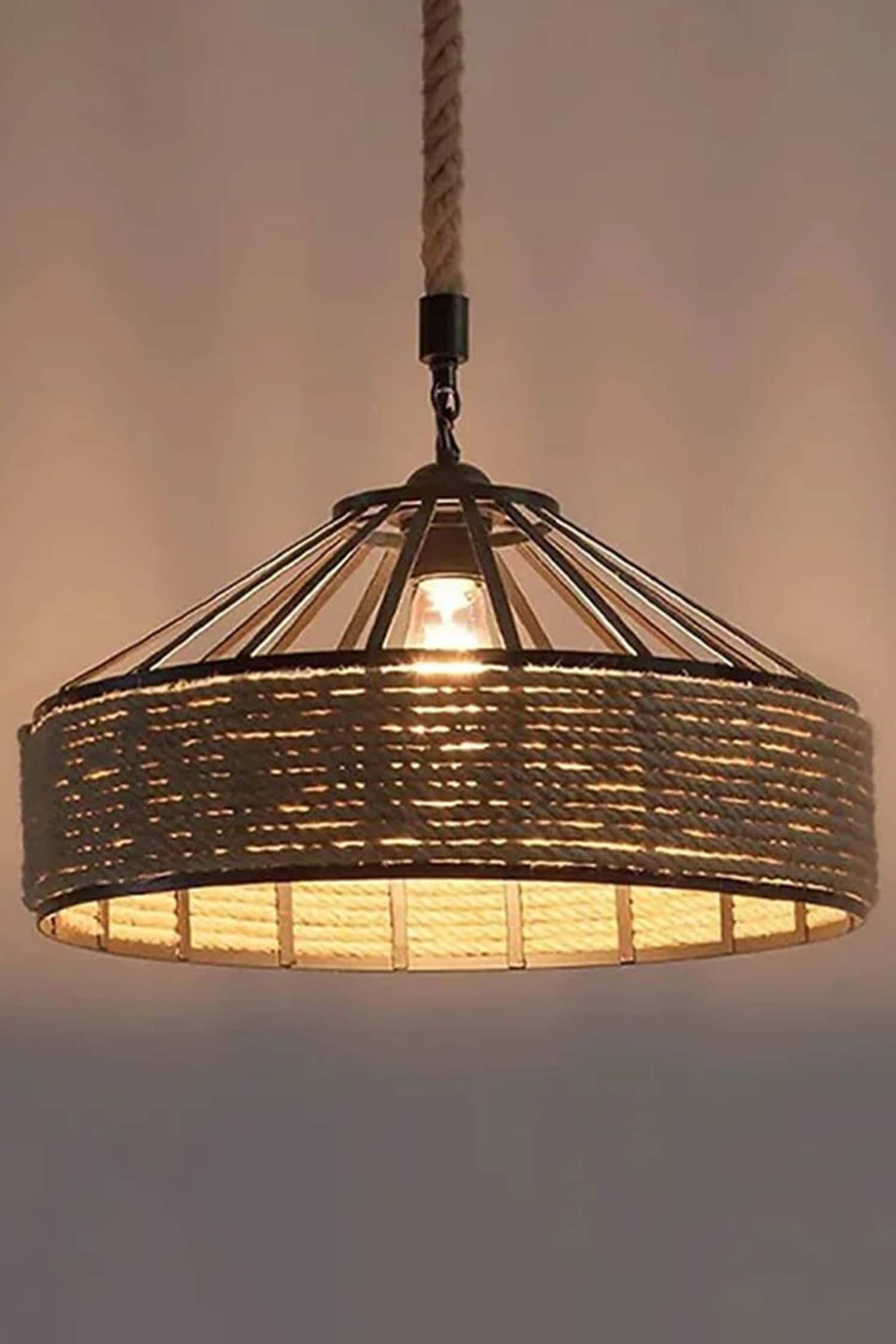 Buy Order Happiness Hanging Lamp Vintage Hemp Rope Pendant Ceiling Lamp