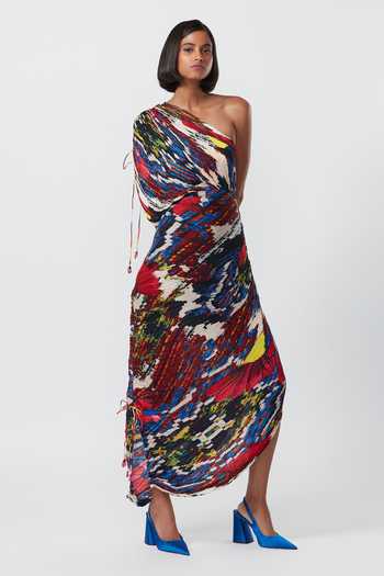 Silk Mini Dress in Multi