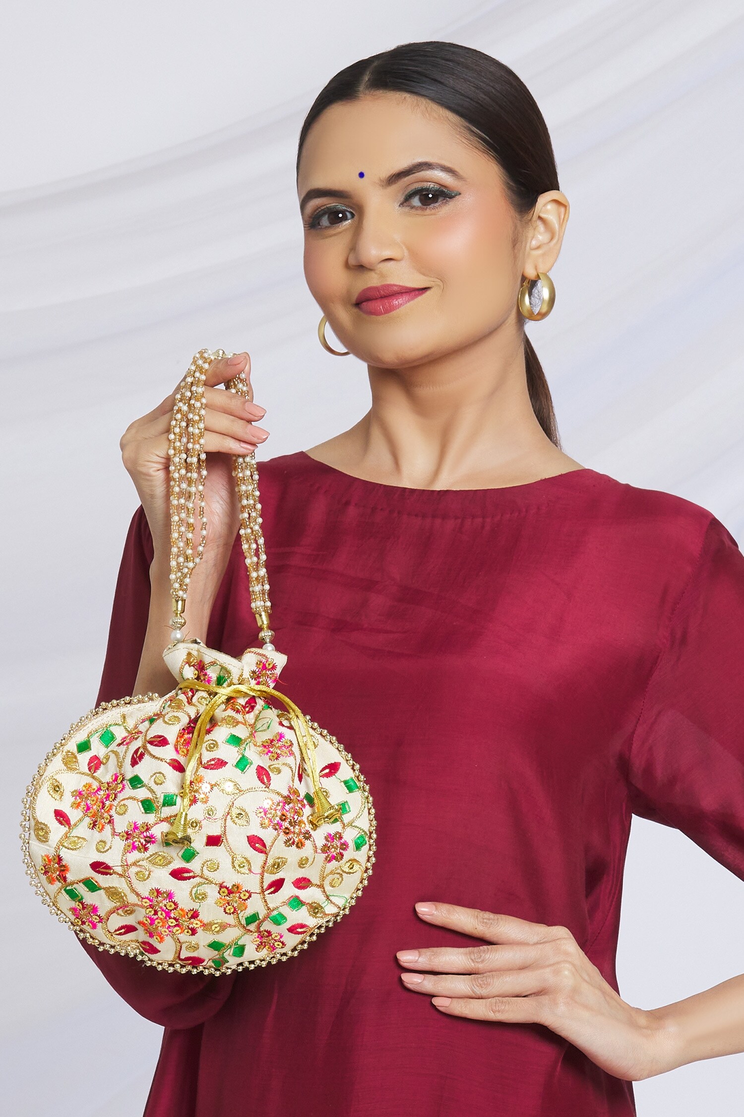 Buy Nayaab by Aleezeh Embroidered Potli Bag Online Aza Fashions
