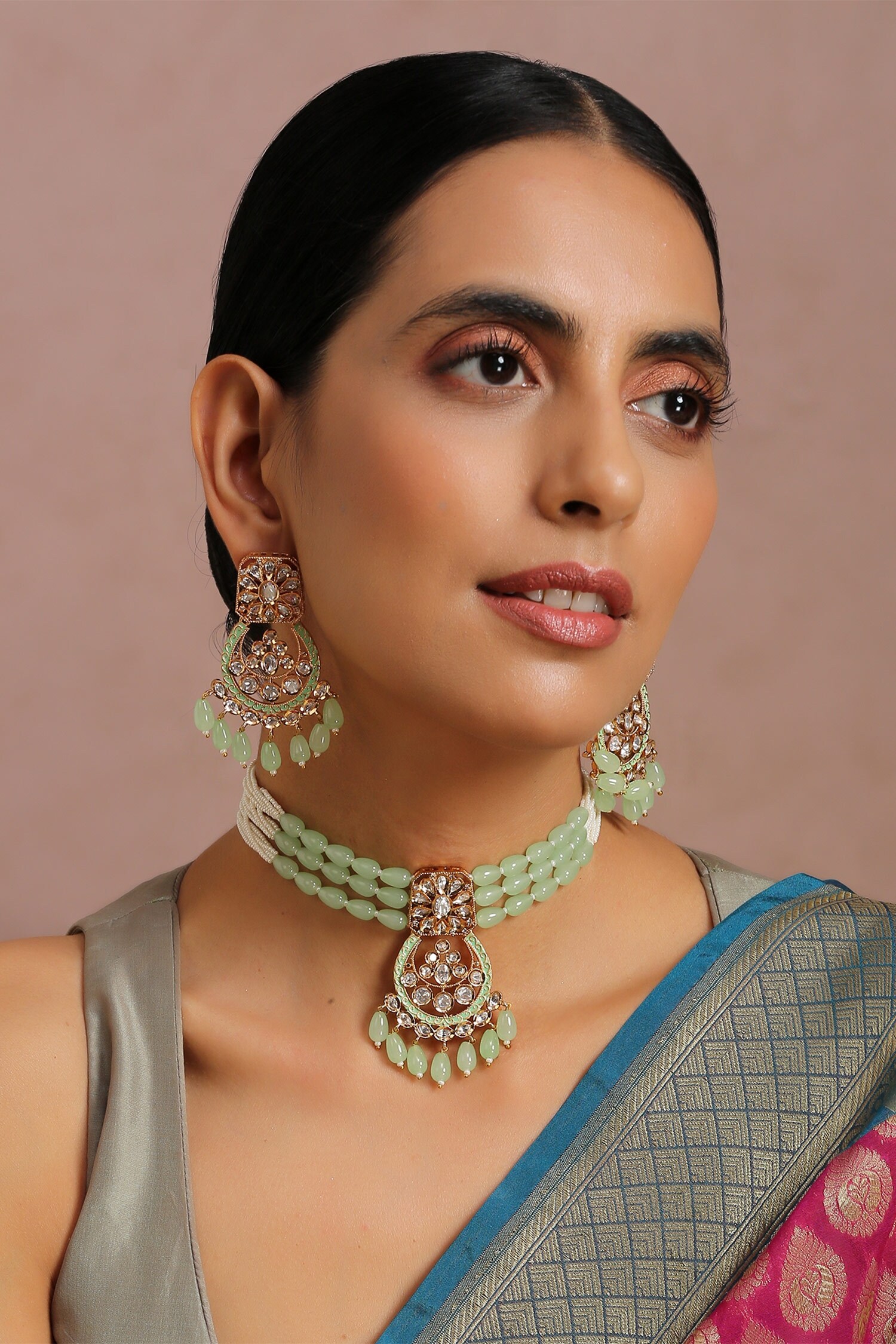 Buy Swabhimann Jewellery Multilayered Bead Choker Jewellery Set Online