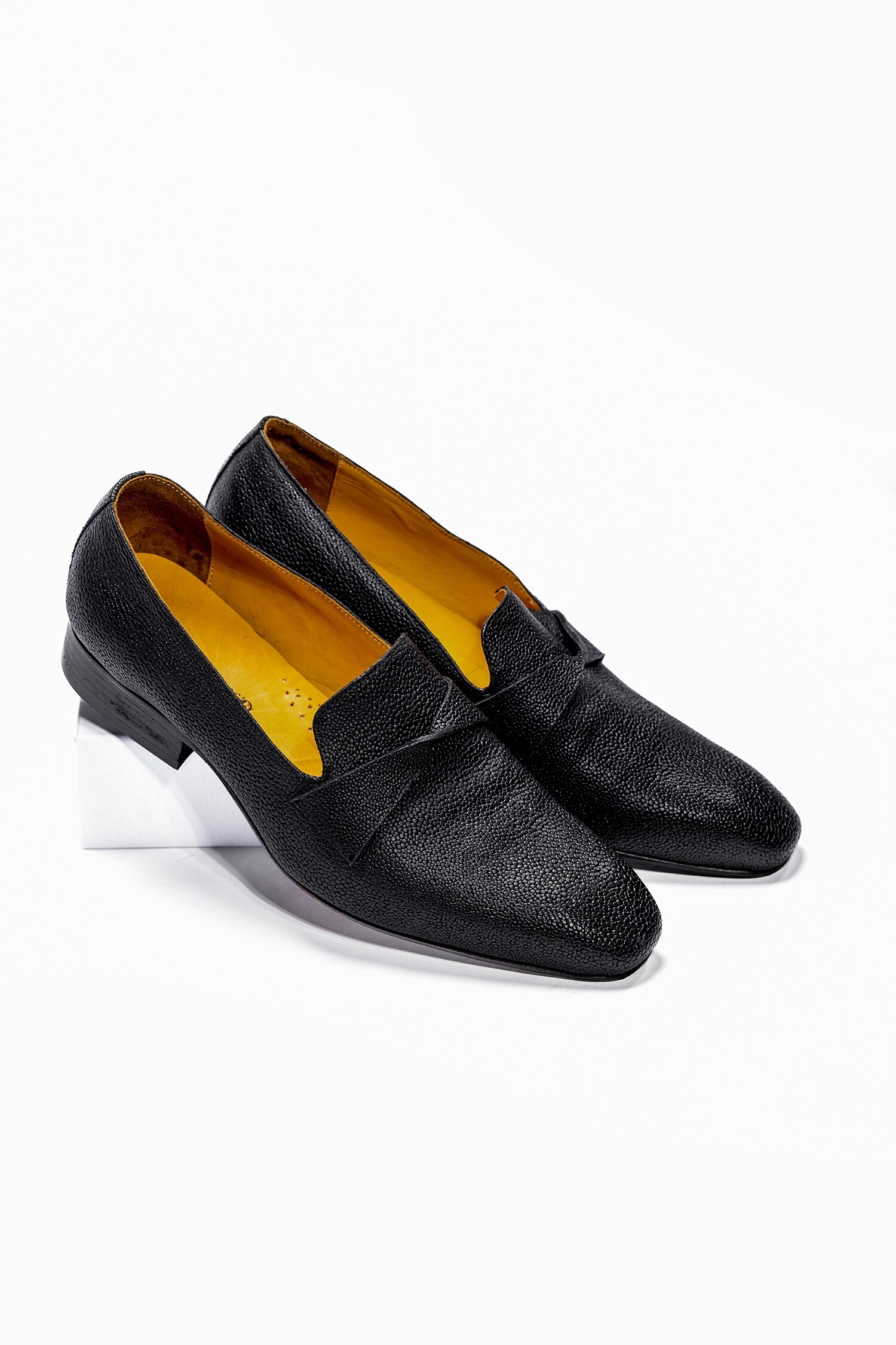 Buy Black Plain Toe Derby Shoes For Men by Amrit Dawani Online at Aza