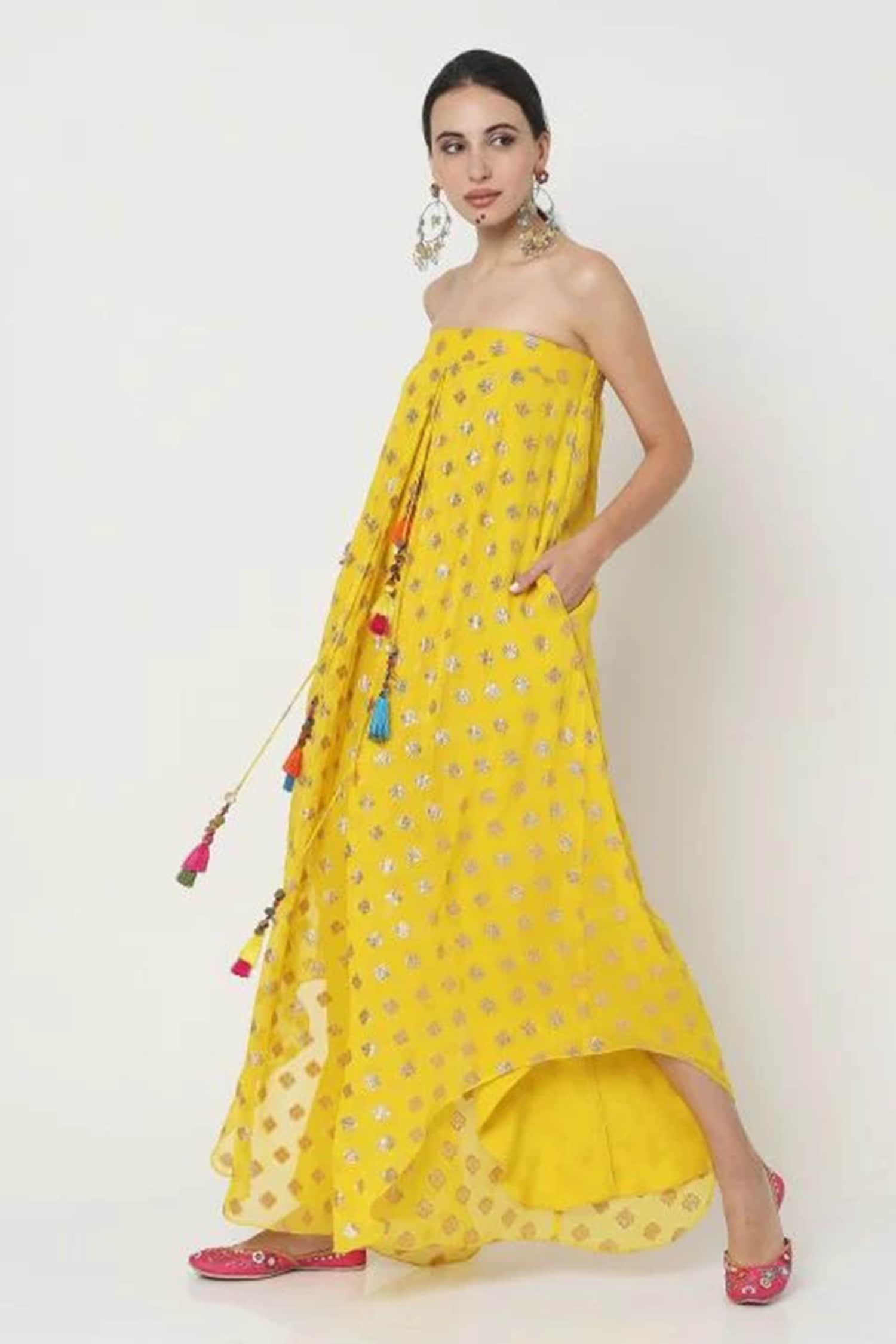 Buy Style Junkiie Yellow Double Diamond Tile Embroidered