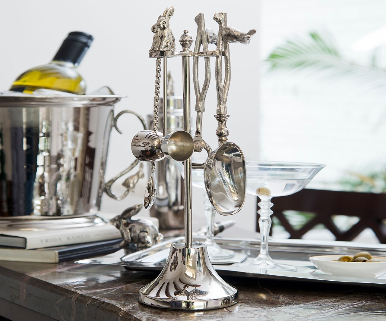 Buy Elm & Oak Rabbit Barware Stand And Accessories Set Of 5 Online