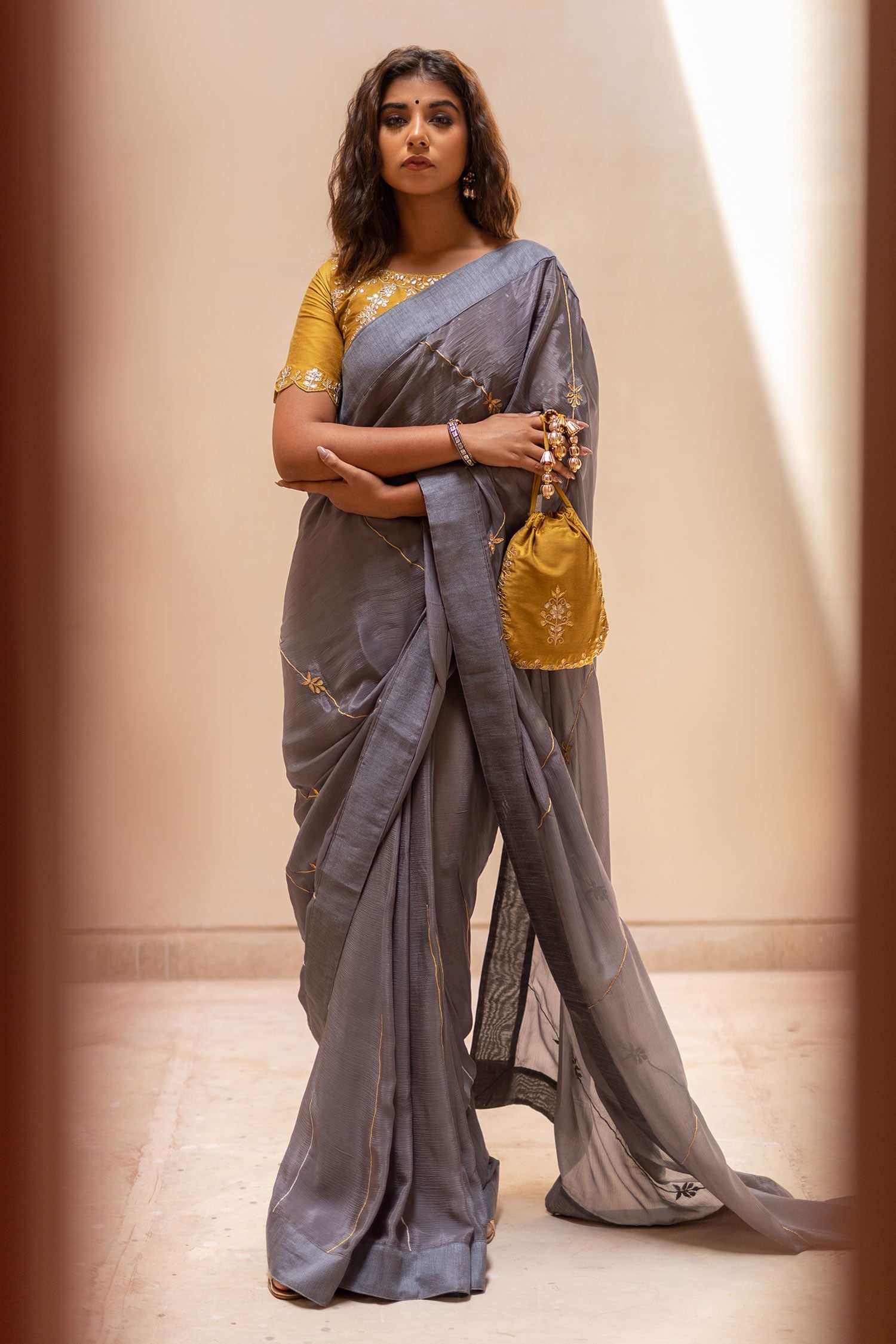 Satin Silk Saree with Designer blouse piece – nandikasarees.co.uk