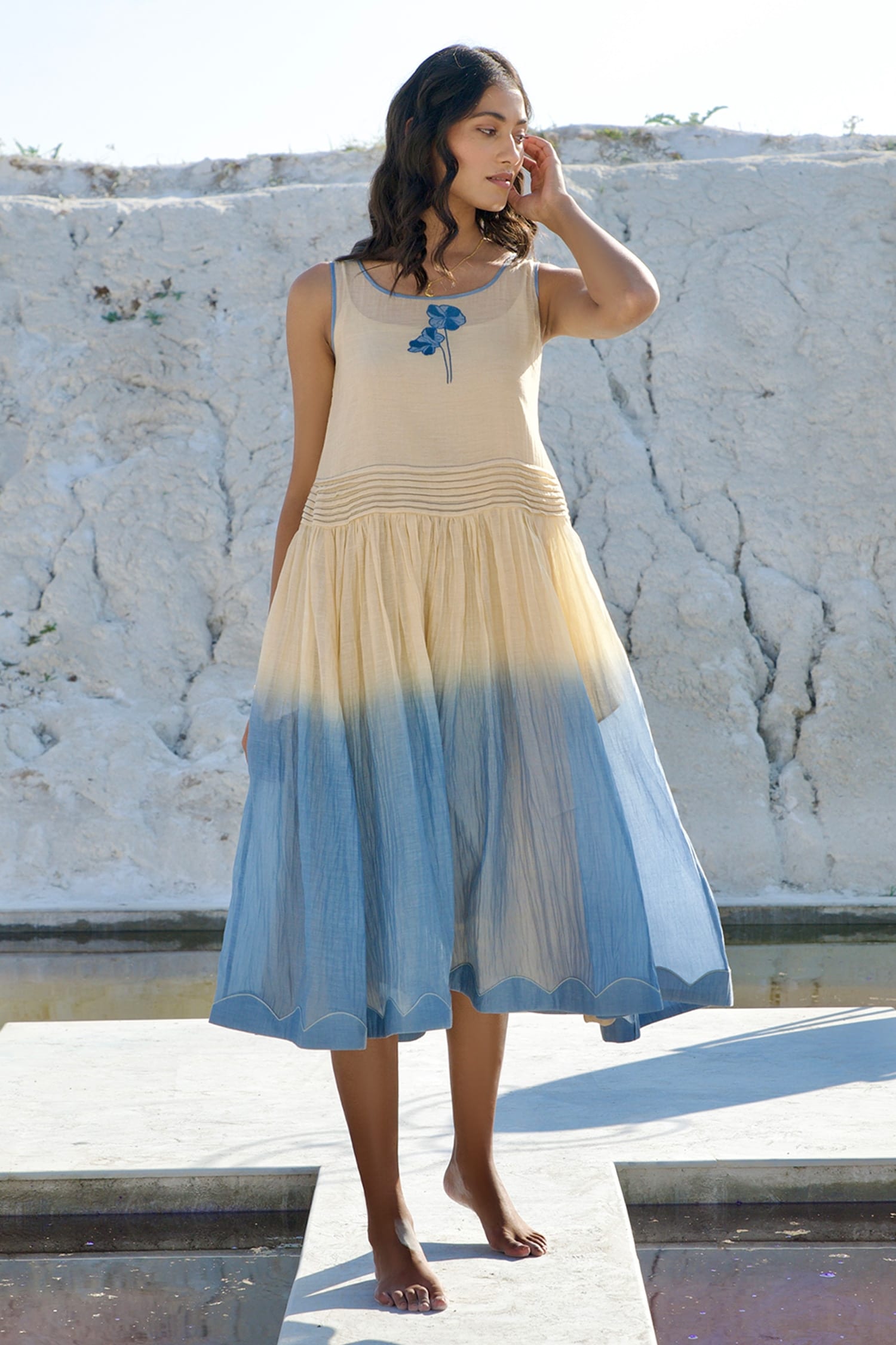 Buy The Loom Art Corn Silk White and Vanilla Yellow Dress online