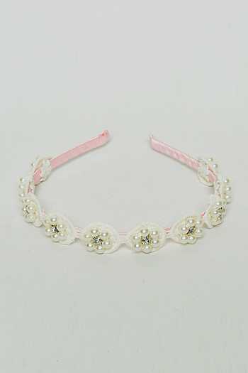 White Flower Hairband for Girls main image 0