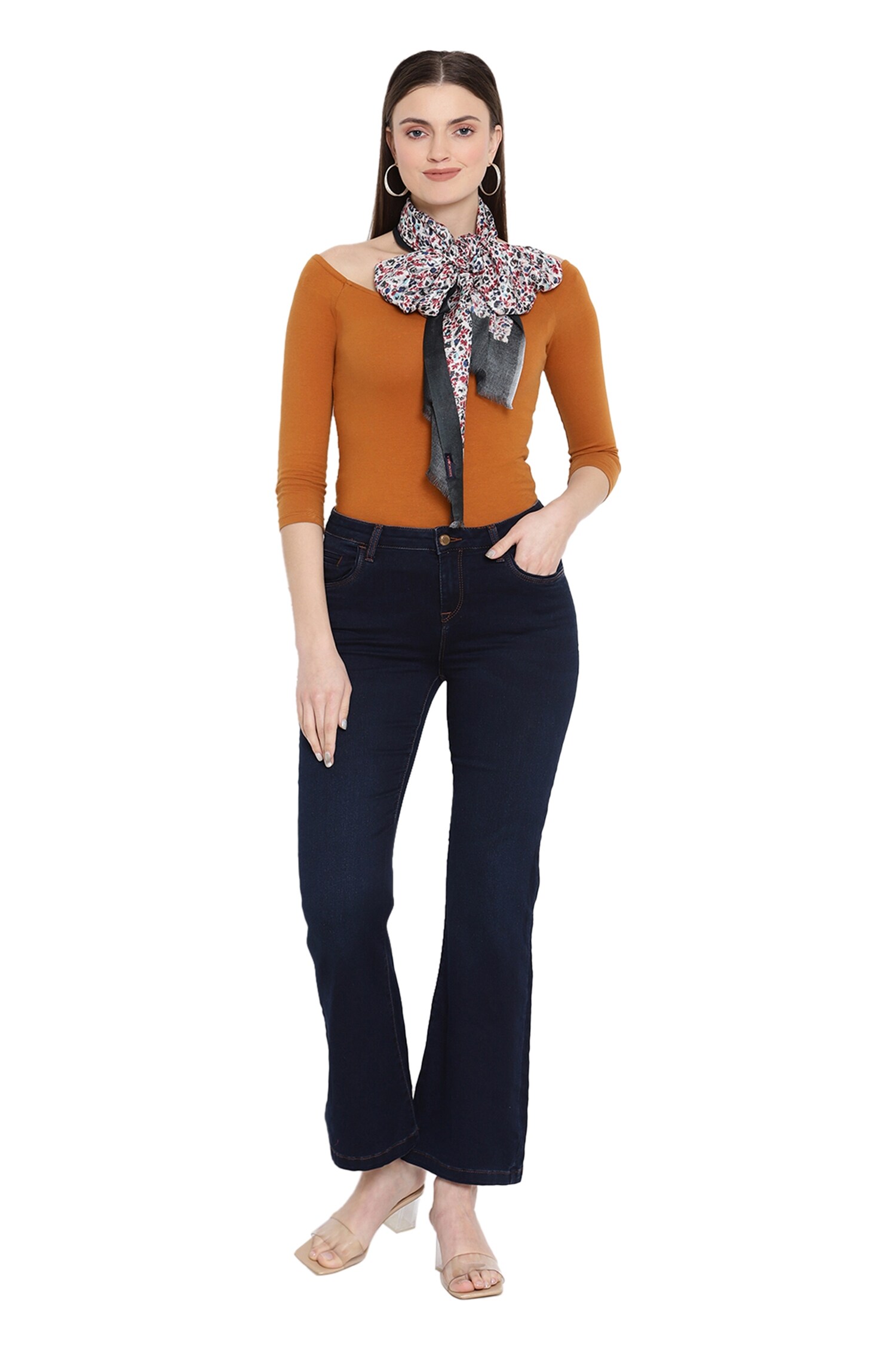 Buy Grey Printed Tiny Flower Muffler by SHINGORA Online at Aza Fashions.