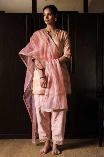 Premium Cotton Embroidered Kurta Shalwar - Pink 2-6Y