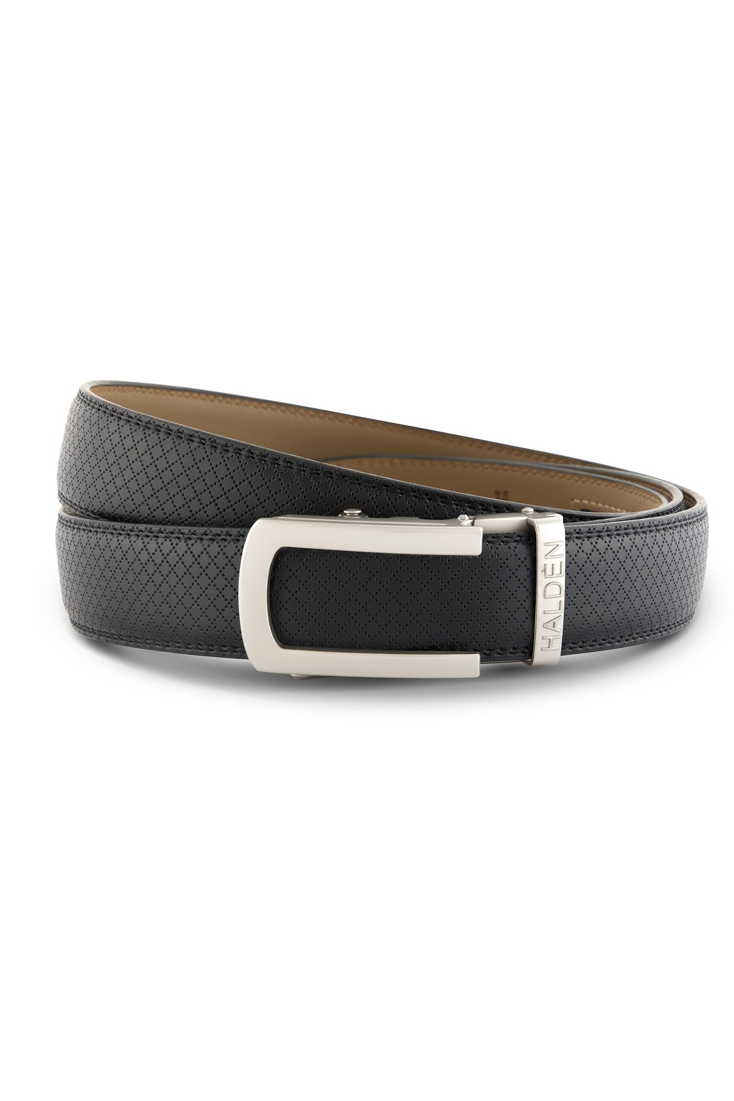HALDÈN Black Leather Buckle Belt