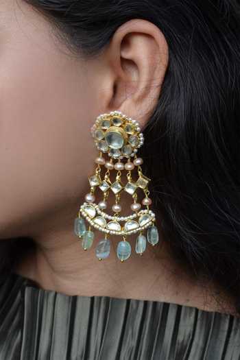 Buy HeerHouse Of Jewellery Pushp Passa Embellished Danglers And Drops