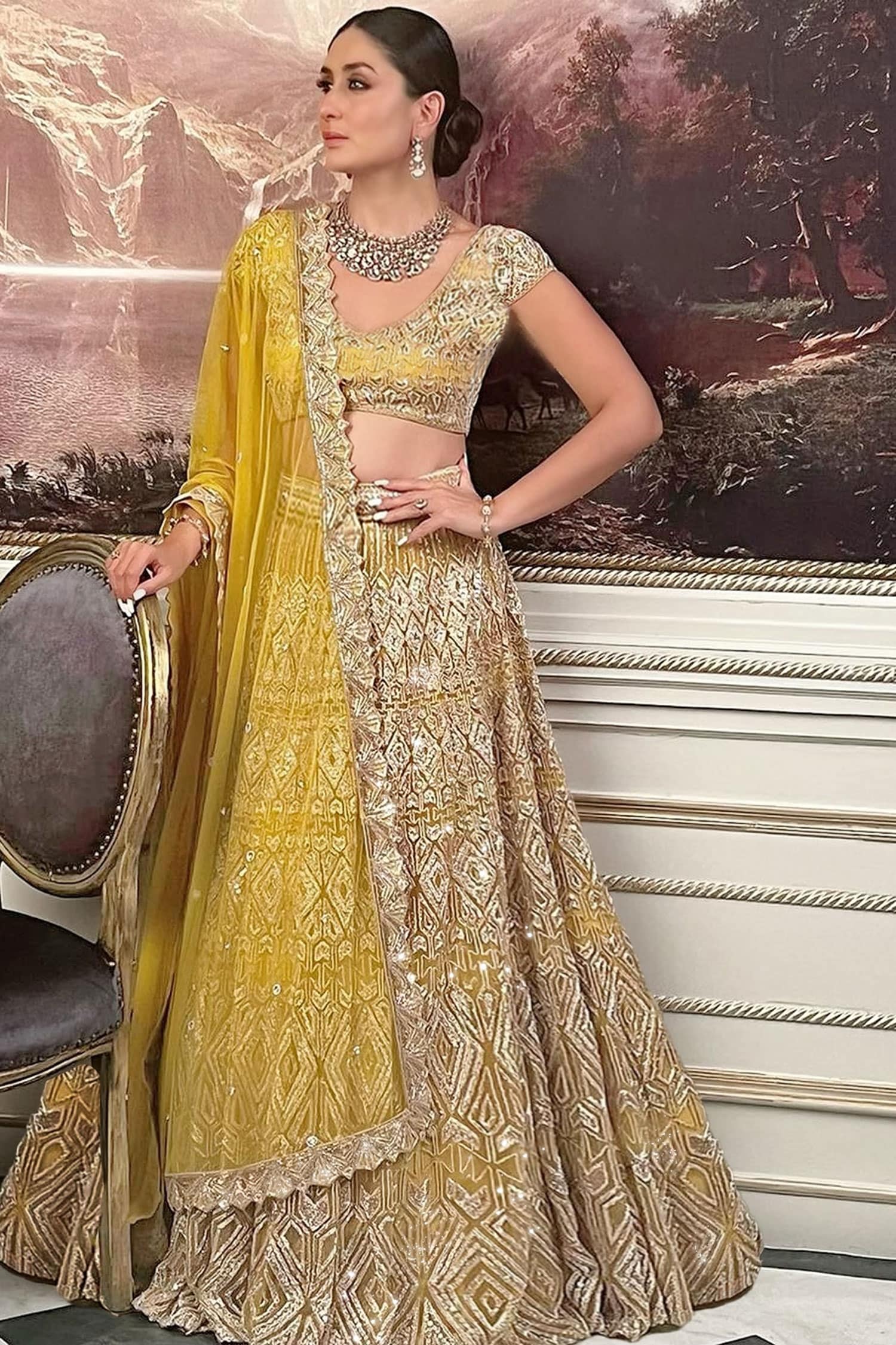 Buy Bright Yellow Georgette Lehenga Set by Designer TAMANNA PUNJABI KAPOOR  Online at Ogaan.com