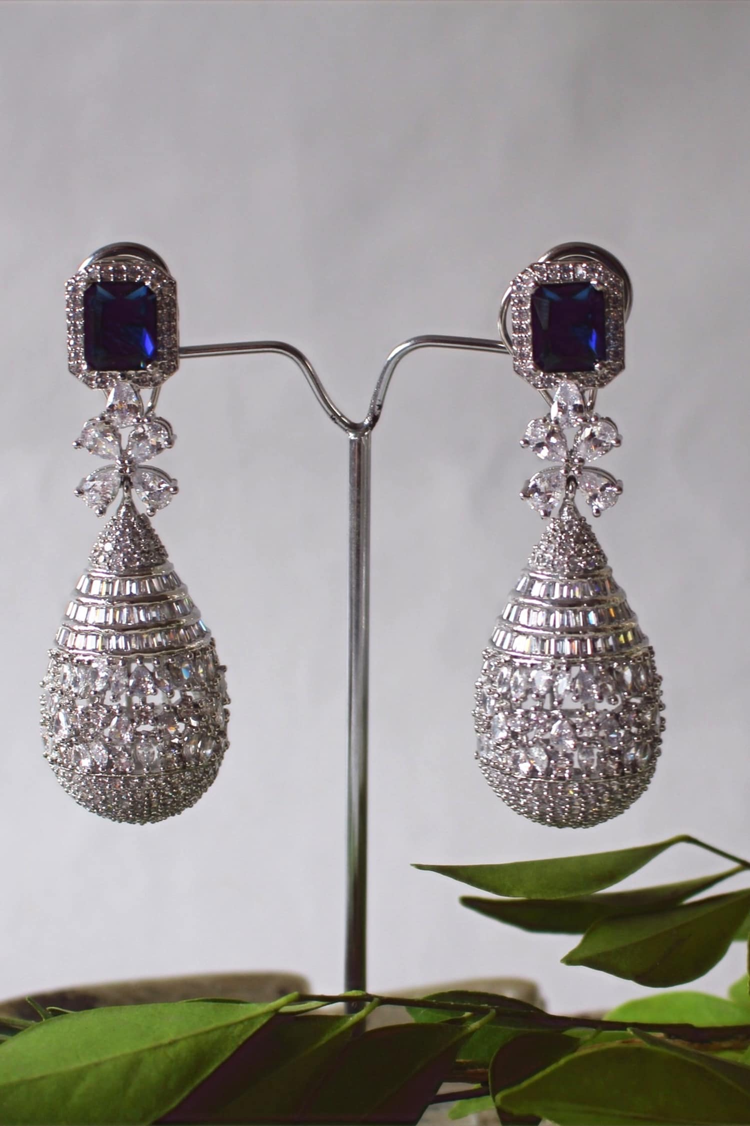 Buy Silver Plated Embellished Bling Fleur Perla Earrings by Nayaab by Sonia  Online at Aza Fashions.