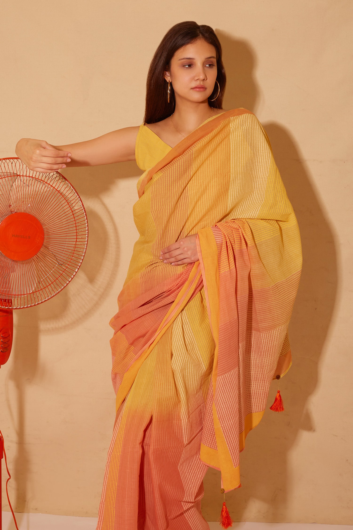 Buy Orange Sarees for Women by SATRANI Online | Ajio.com