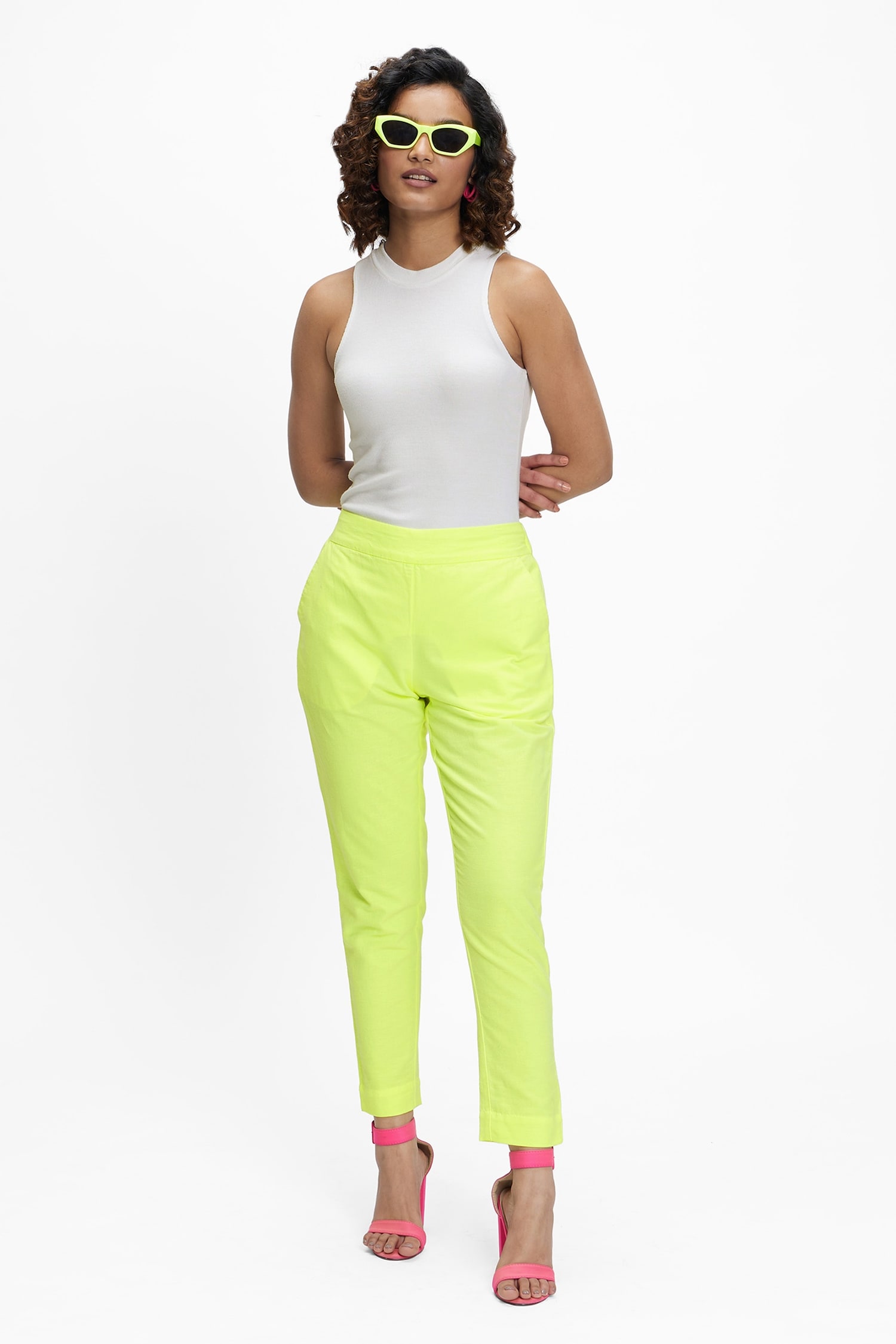 Classic Ankle Length Green Trousers  Gizia