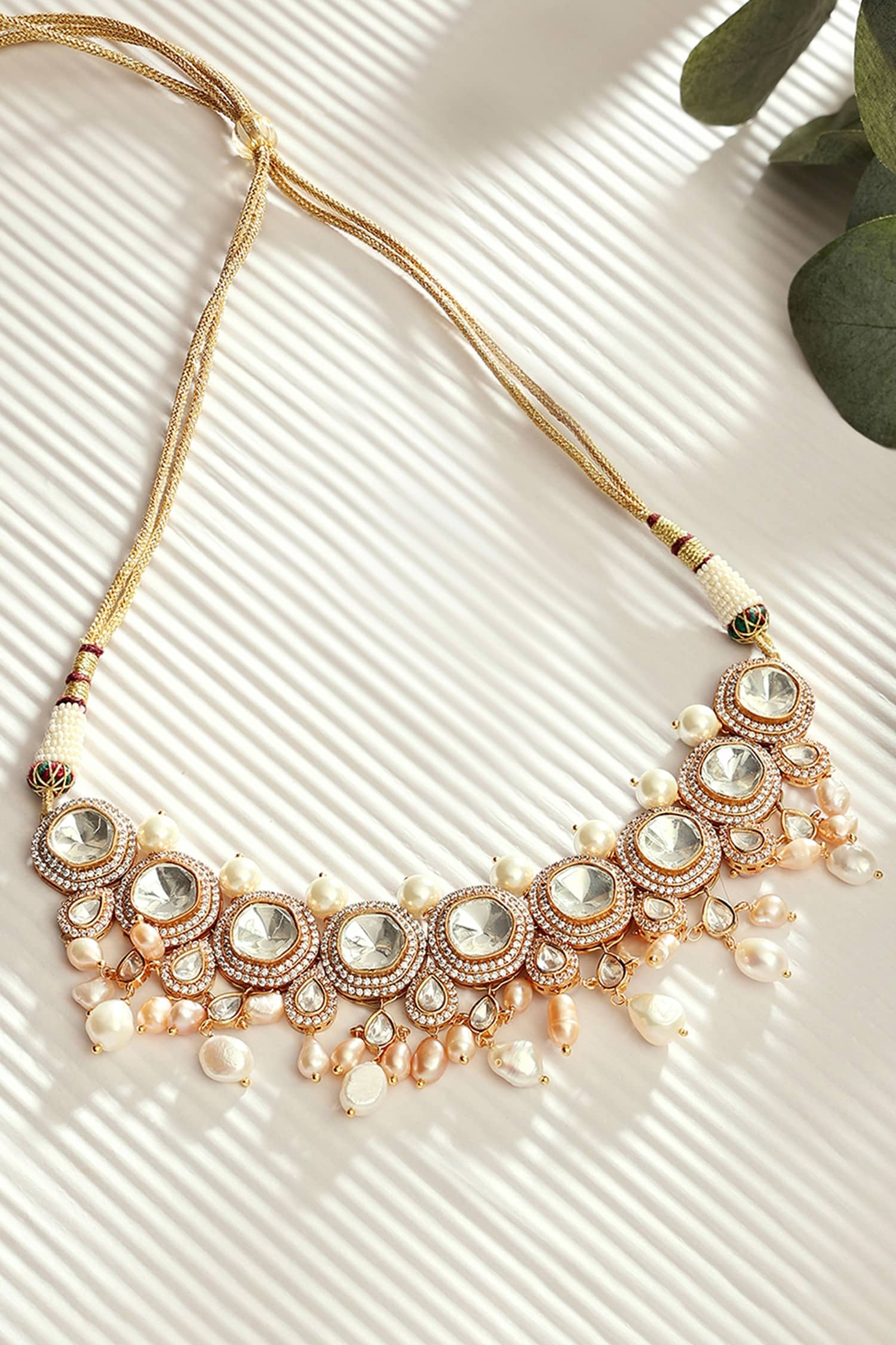 Buy Joules By Radhika Kundan And Polki Embellished Vintage Necklace