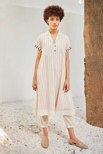 Mulmul Gota Stripe Pyajamas