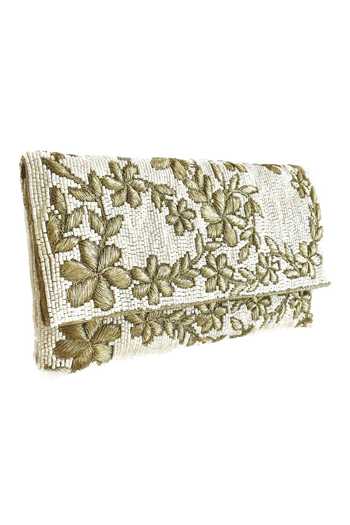 Embroidered Kouna Grass Clutch Small Flowers main image 0