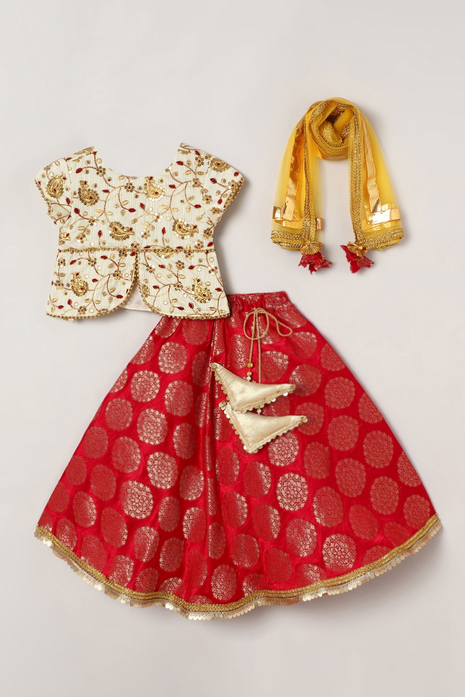 Buy Byb Premium Embroidered Blouse Skirt Set For Girls Online Aza