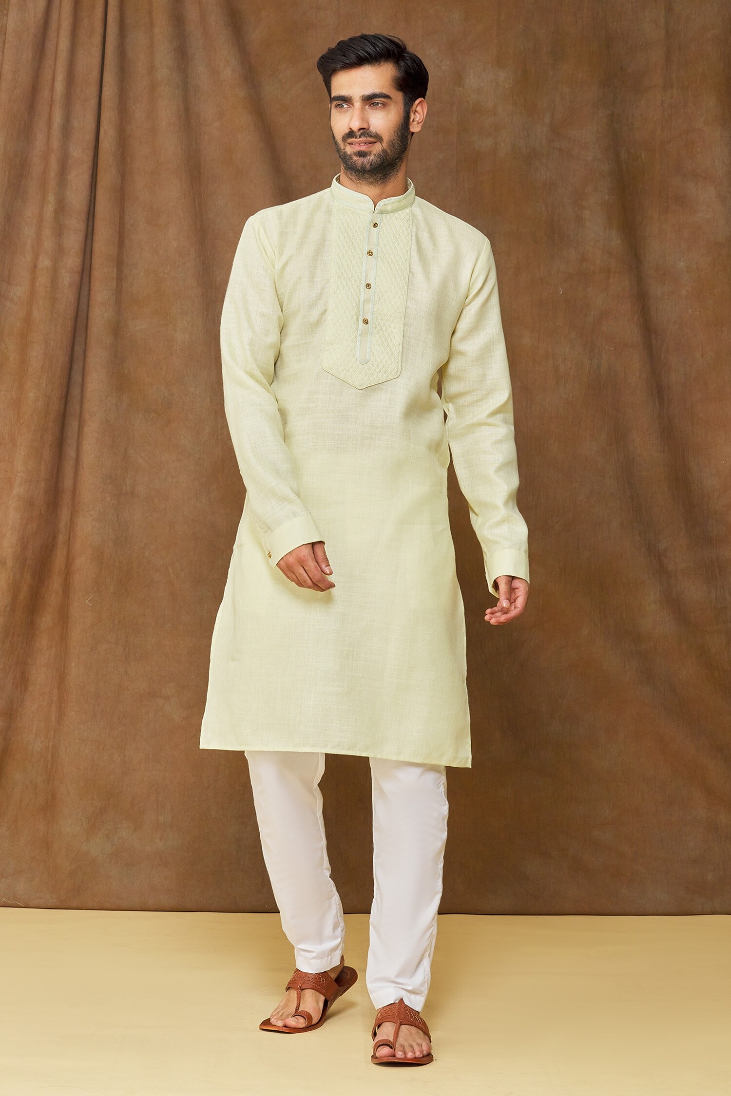 Buy Samyukta Singhania Green Linen Cotton Kurta Set Online Aza Fashions