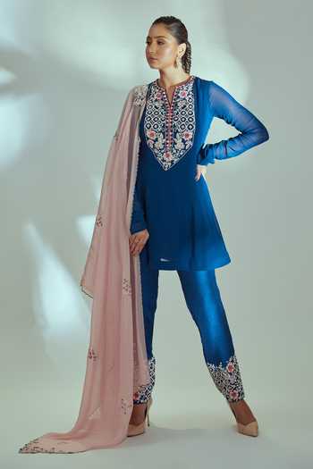 Blue Orchid Tunic Sarung Set
