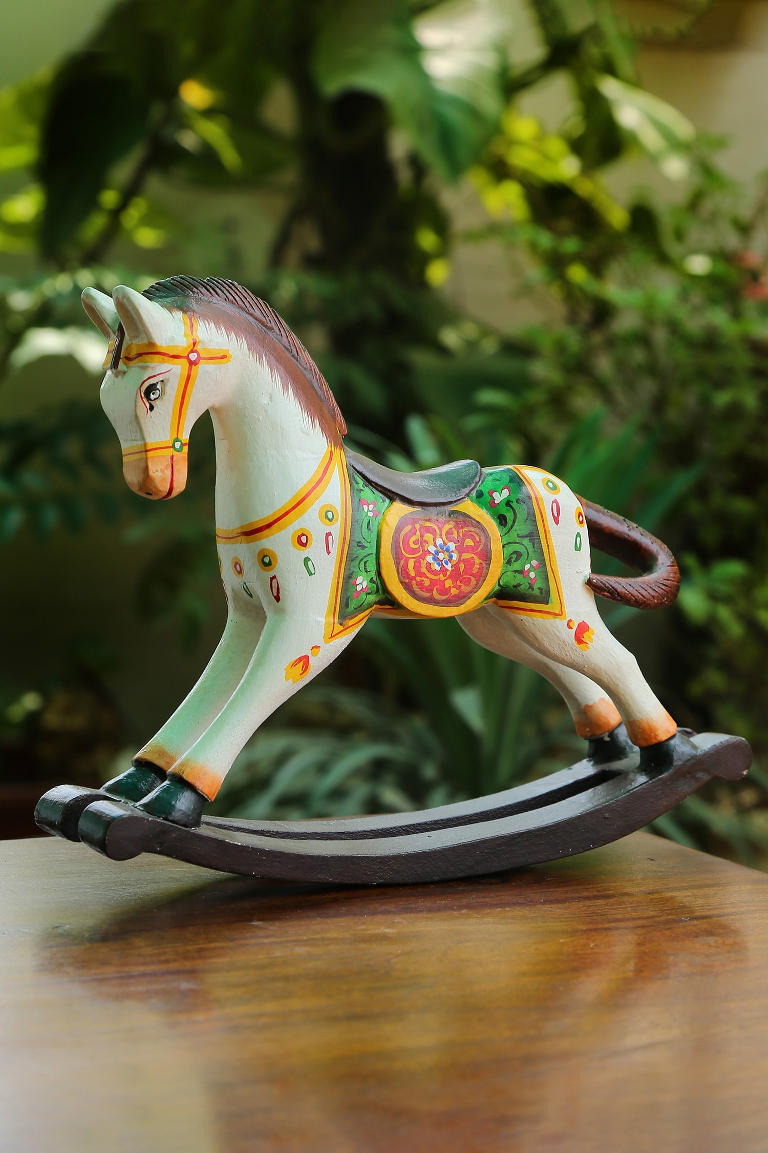 Buy Amoli Concepts Handcrafted Wooden Rocking Horse Table Decor Online