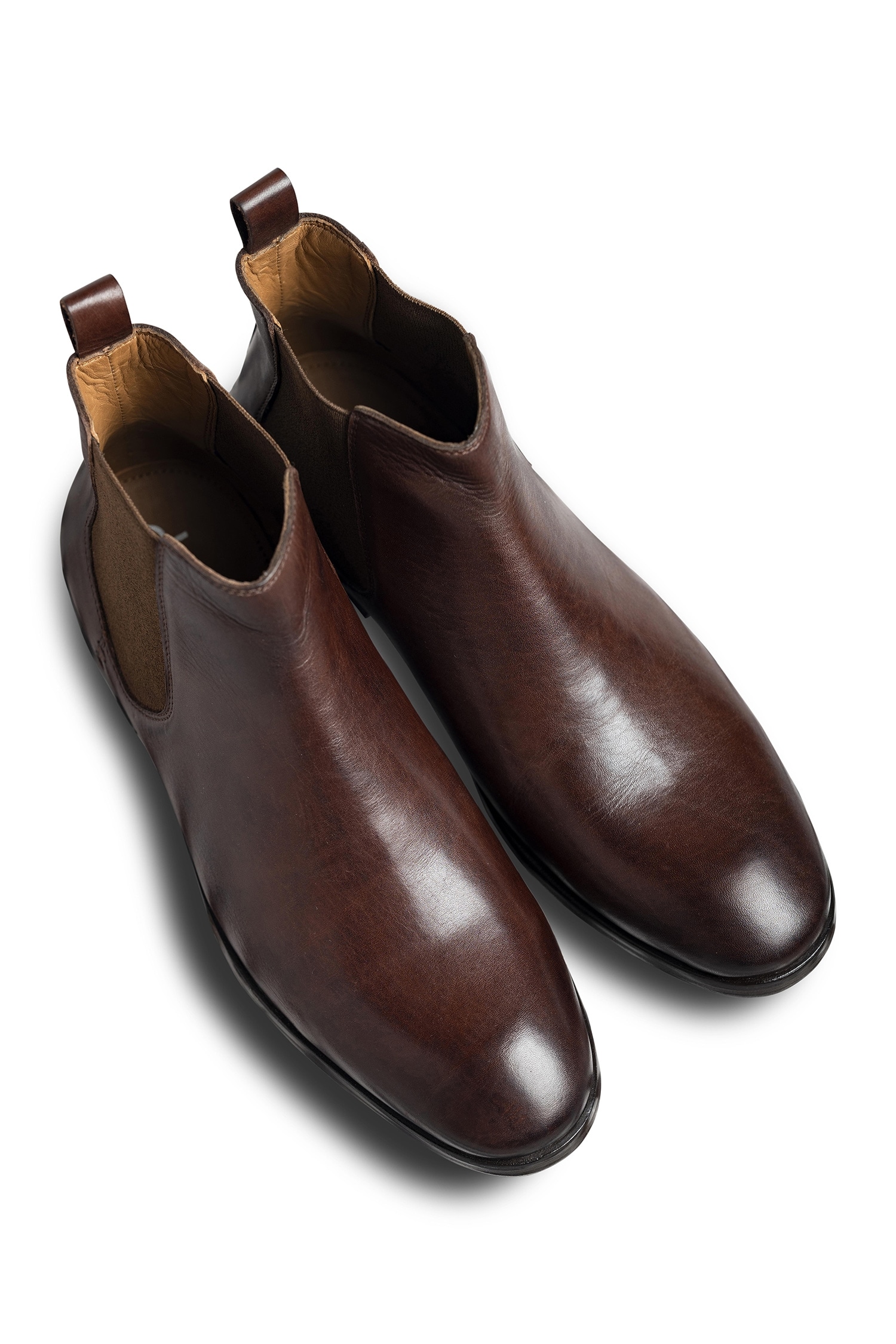 Dmodot Brown Leather Sprazzo Marrone Chelsea Boots