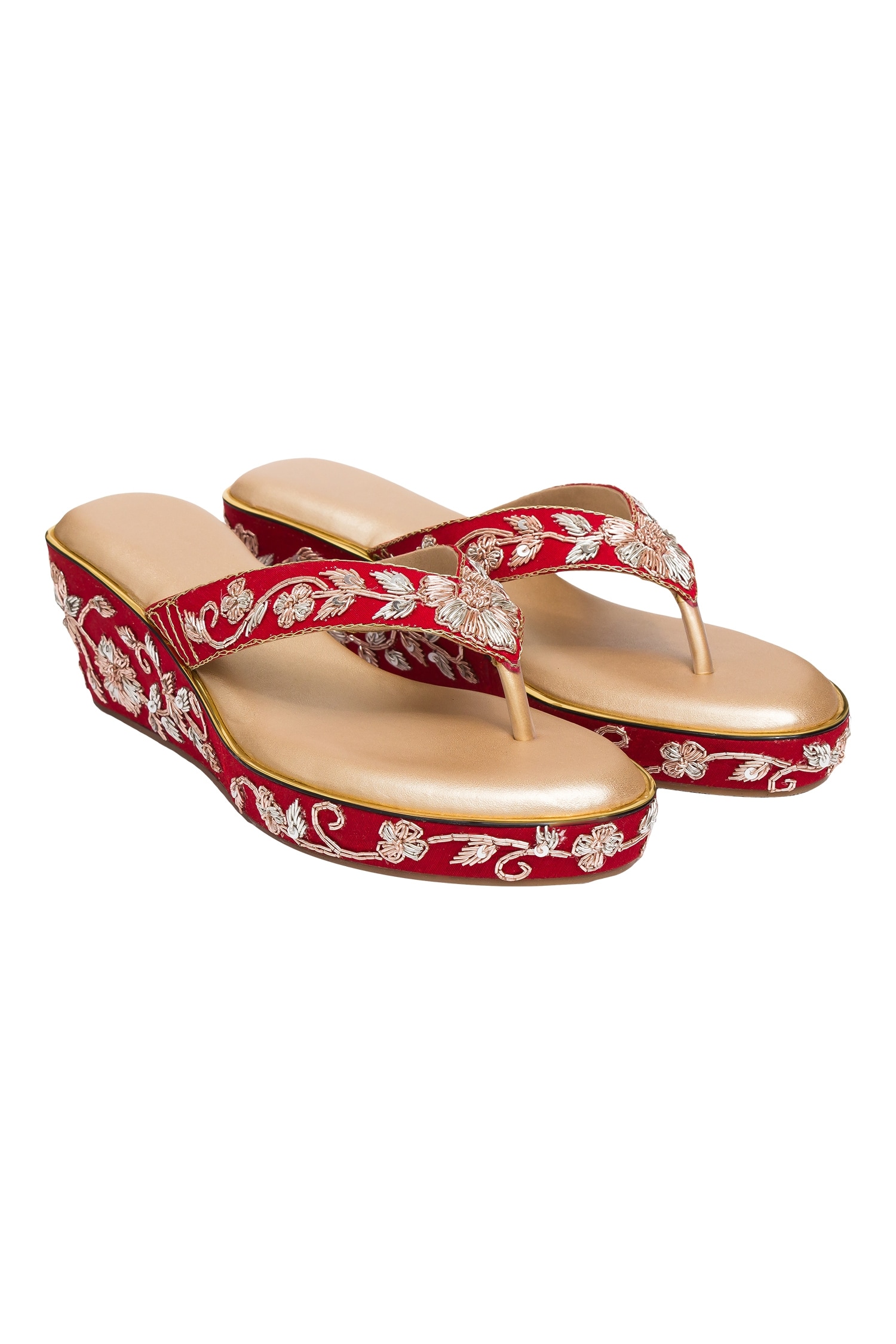 buy-red-embroidered-rewa-platform-wedges-by-kkarma-online-at-aza-fashions