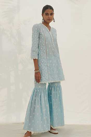 Mulmul Cotton ALAIA Kurta With ALAIA GARARA