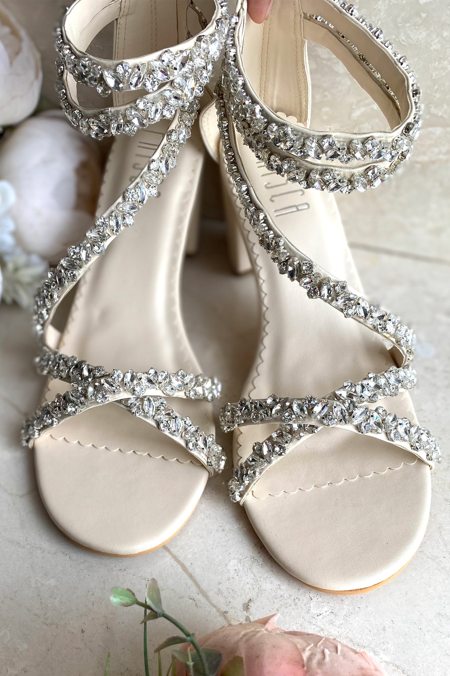 Rhinestone discount wedding sandals