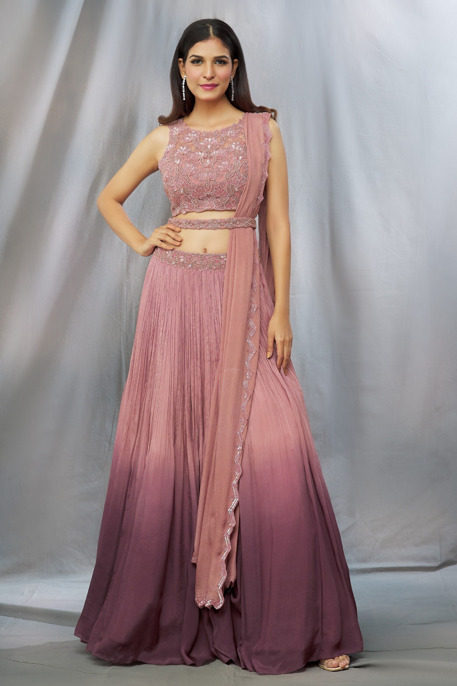 shawl designs for lehenga