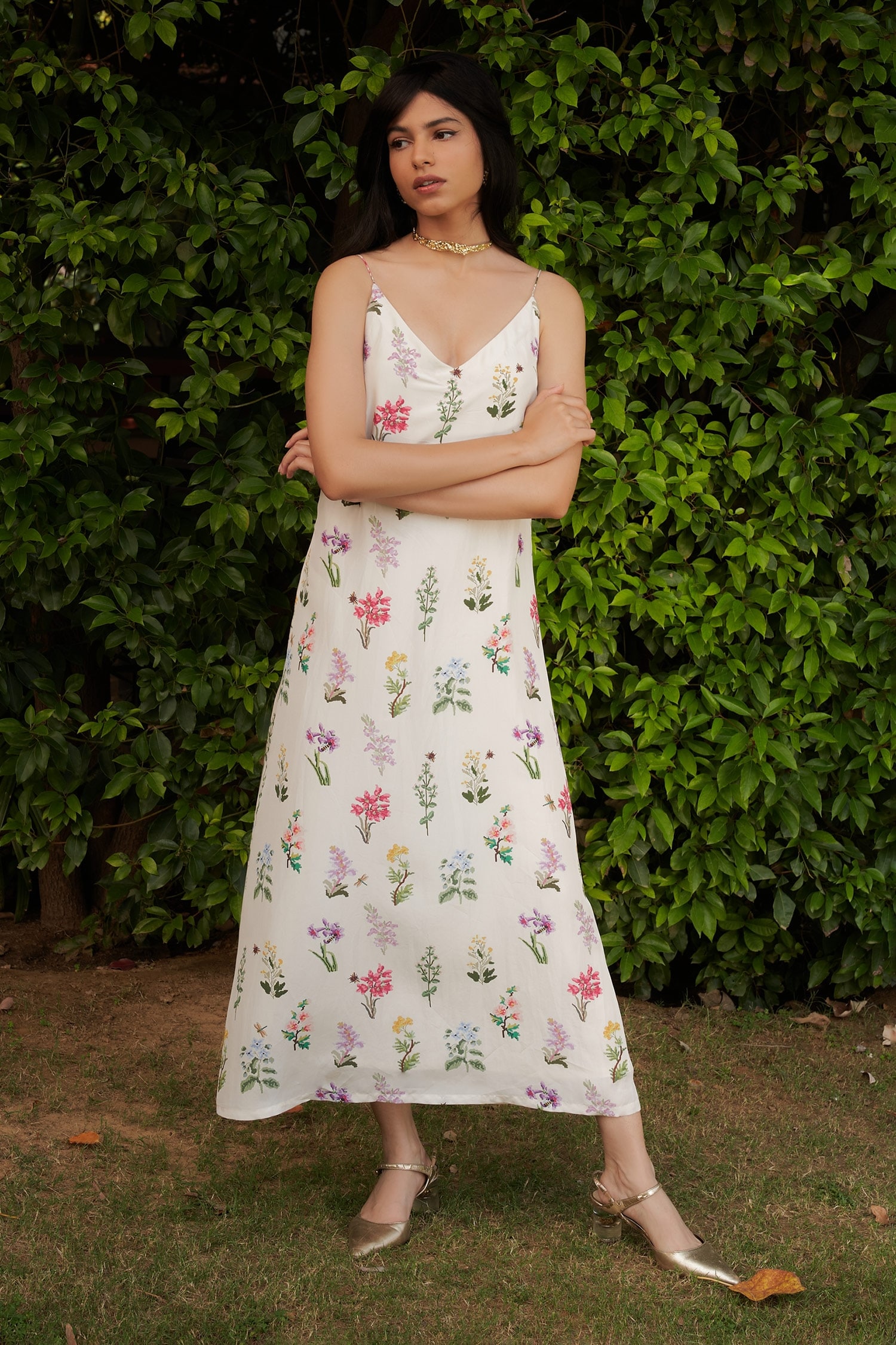 Botanical printed summer dress – SILAYI