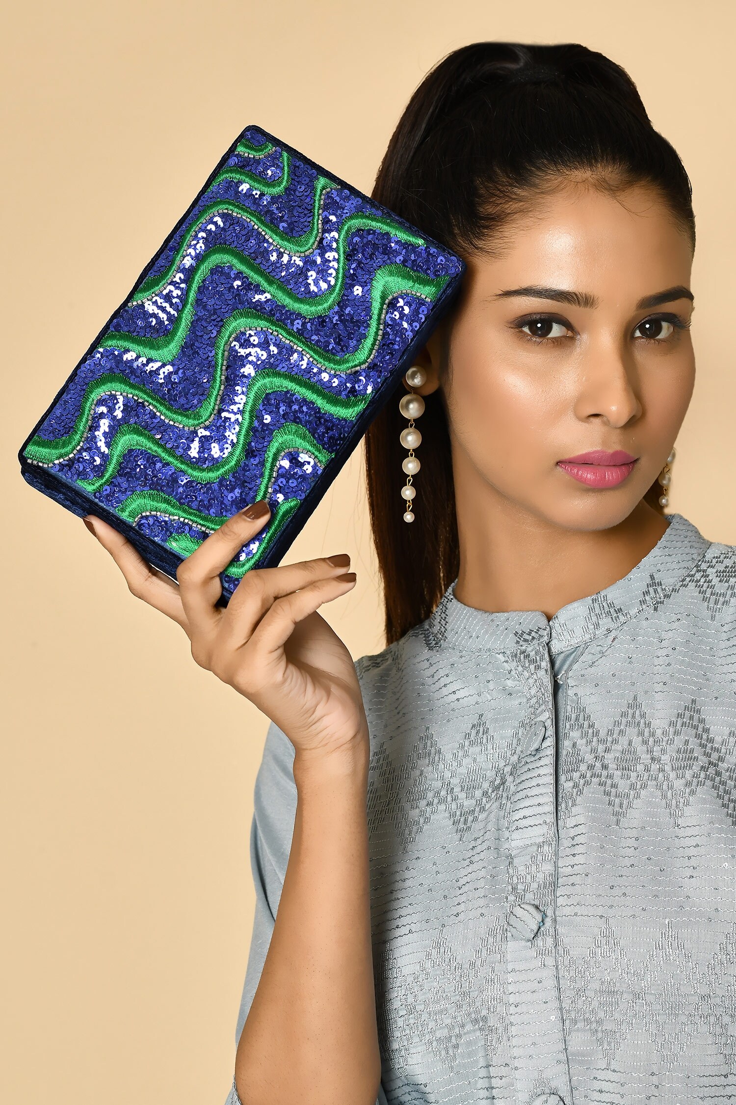 Buy Samyukta Singhania Sequin Embroidered Clutch Online Aza Fashions