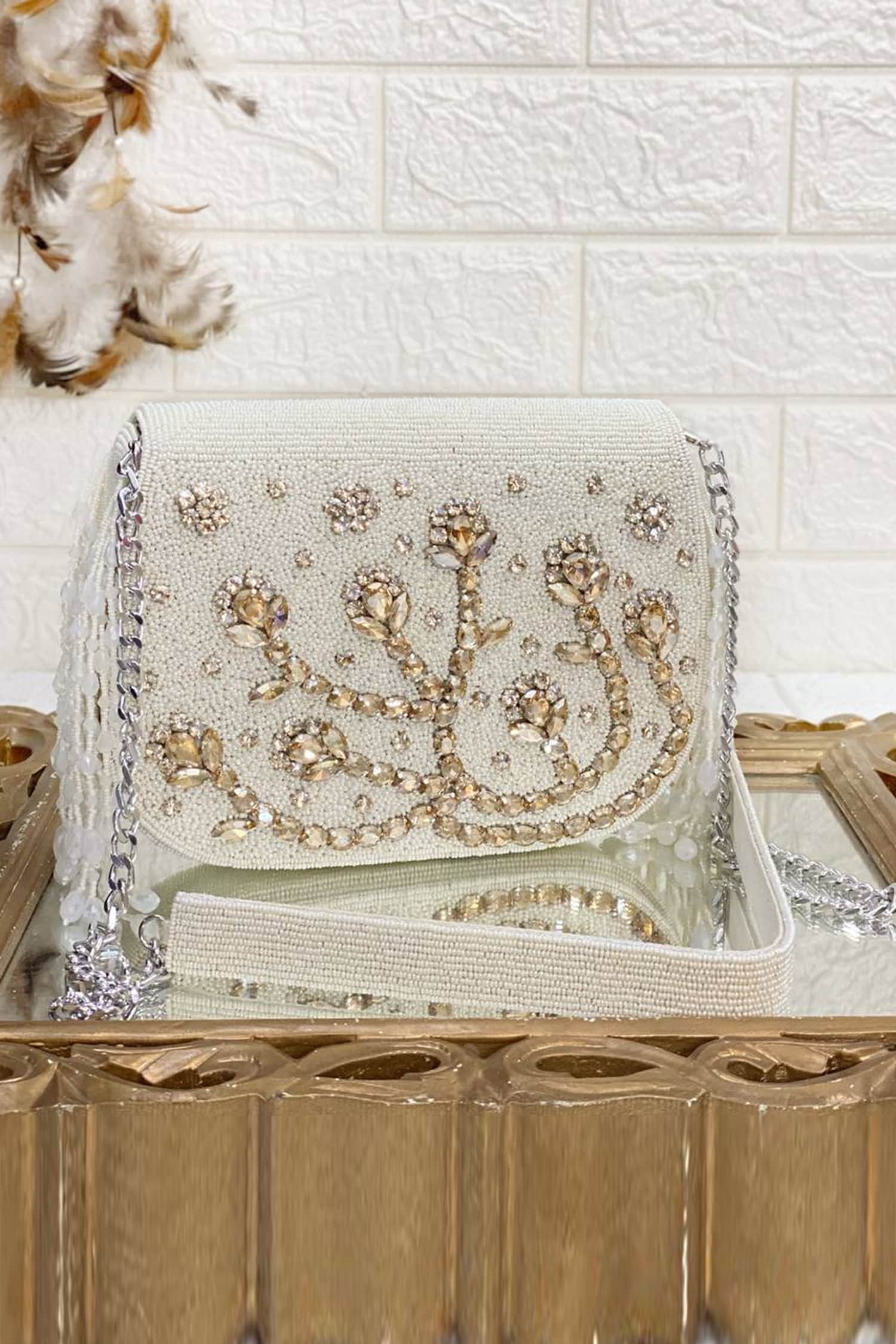 Buy Kainiche by Mehak Rhinestone Embellished Bag Online Aza Fashions