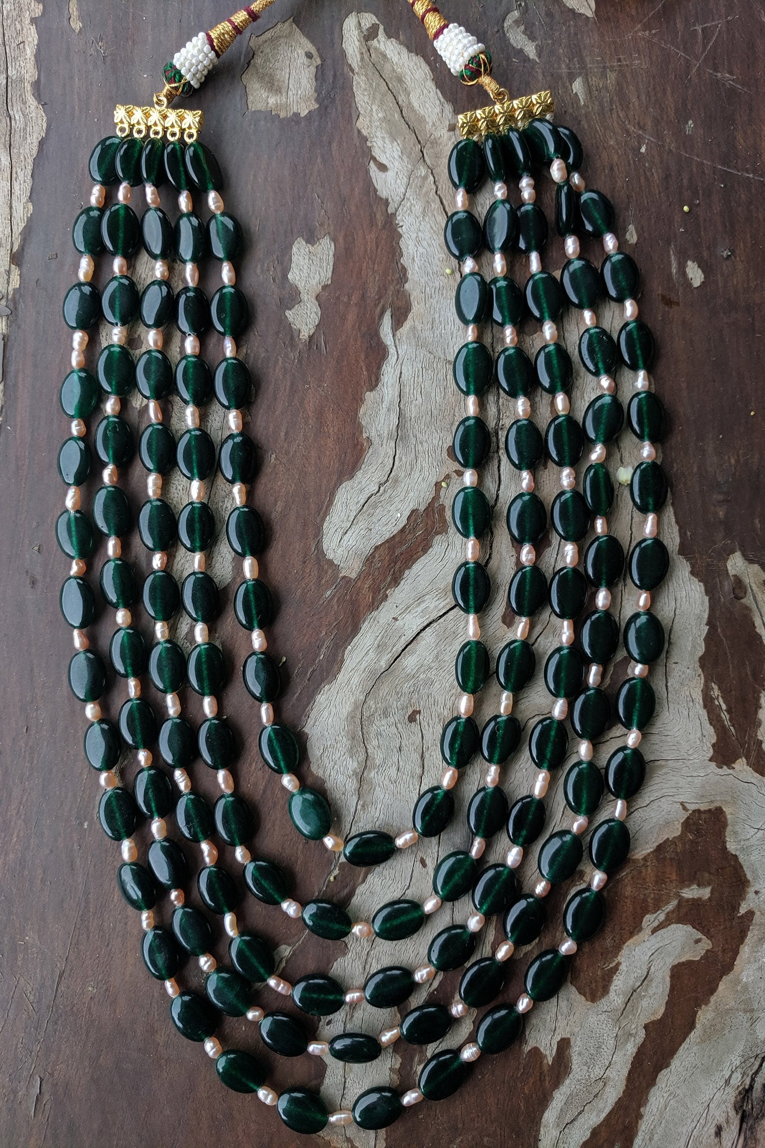 Emerald beads sale mala online