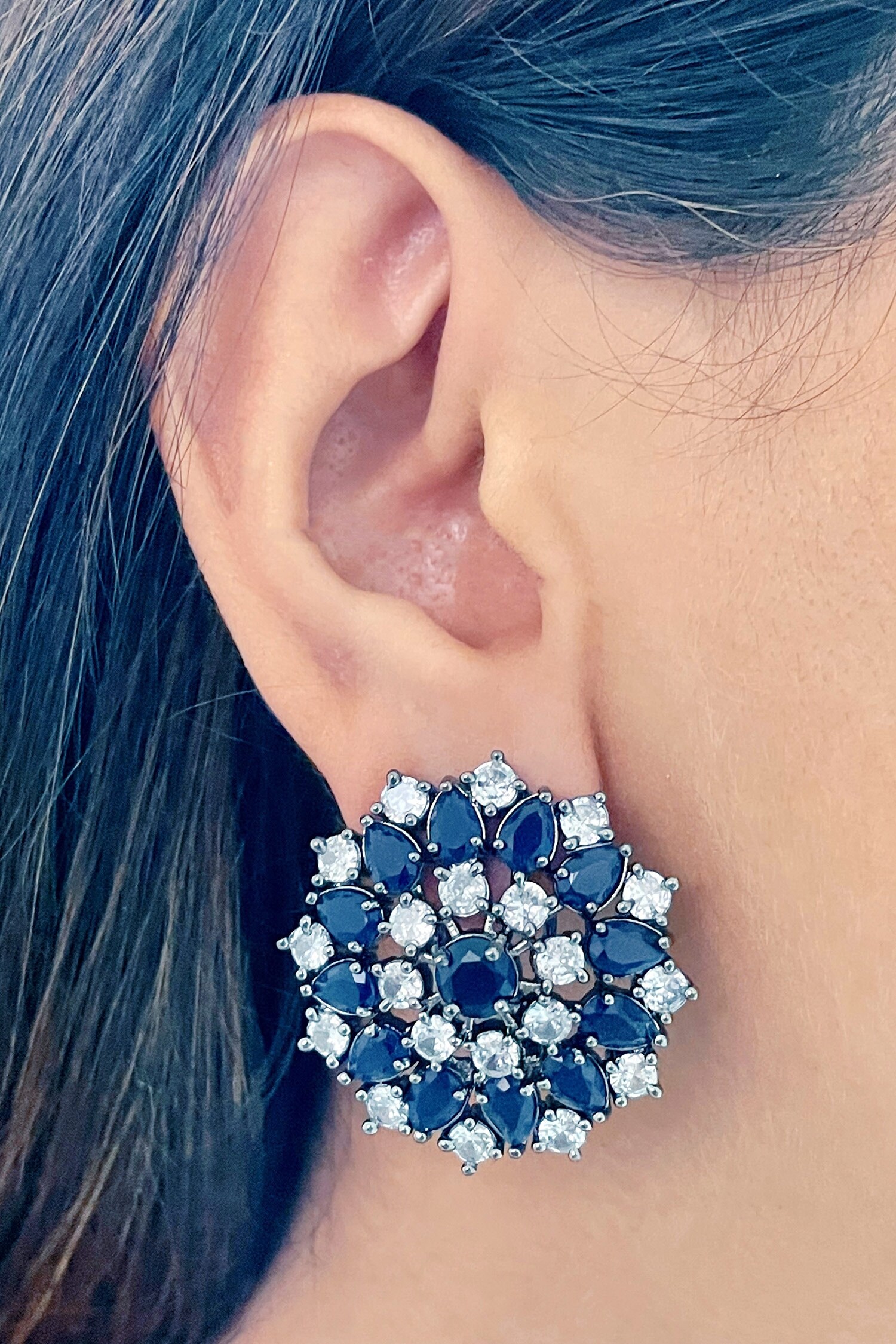 Buy Prerto Irvine Sapphire Stud Earrings Online Aza Fashions