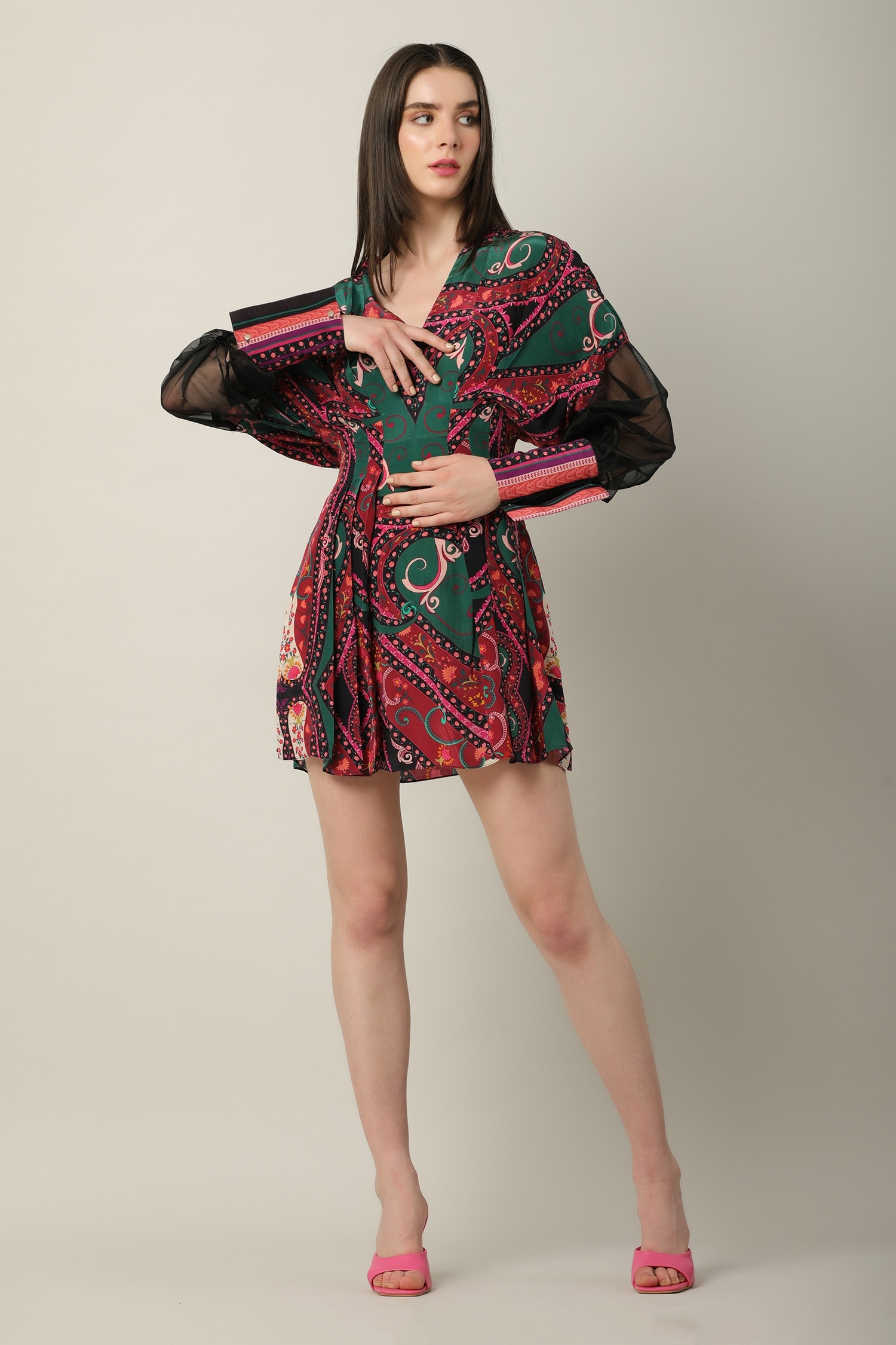Buy Limerick by Abirr N' Nanki Multi Color Crepe Anya Printed