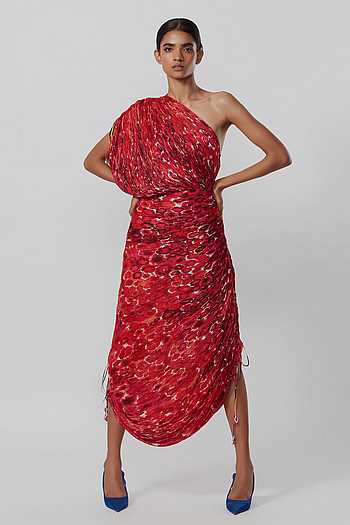 Printed Abstract Silk Dress