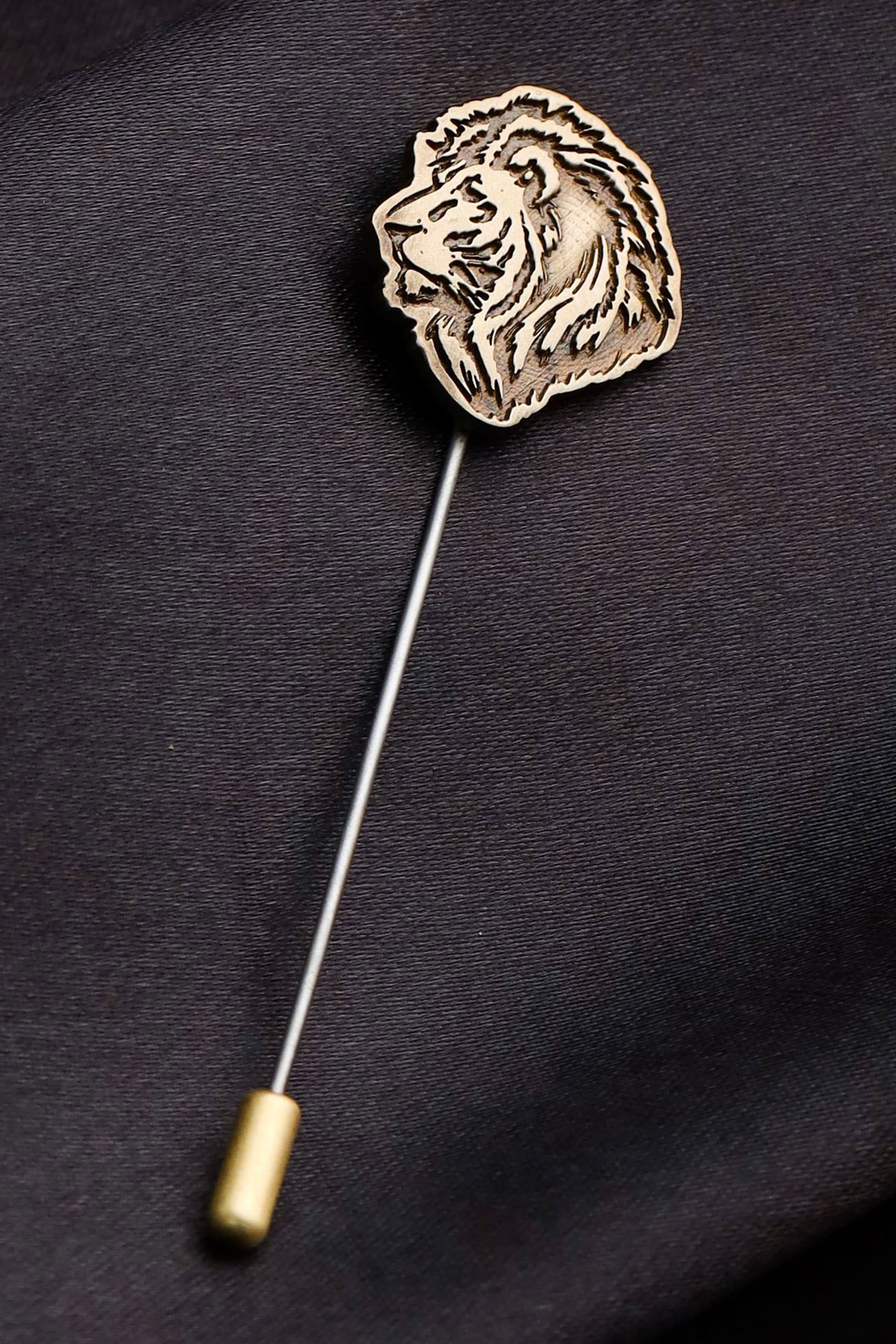 Cosa Nostraa Gold Lion Mane Lapel Pin