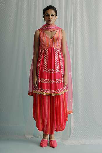Bree Cupro Fuchsia Kurta Set