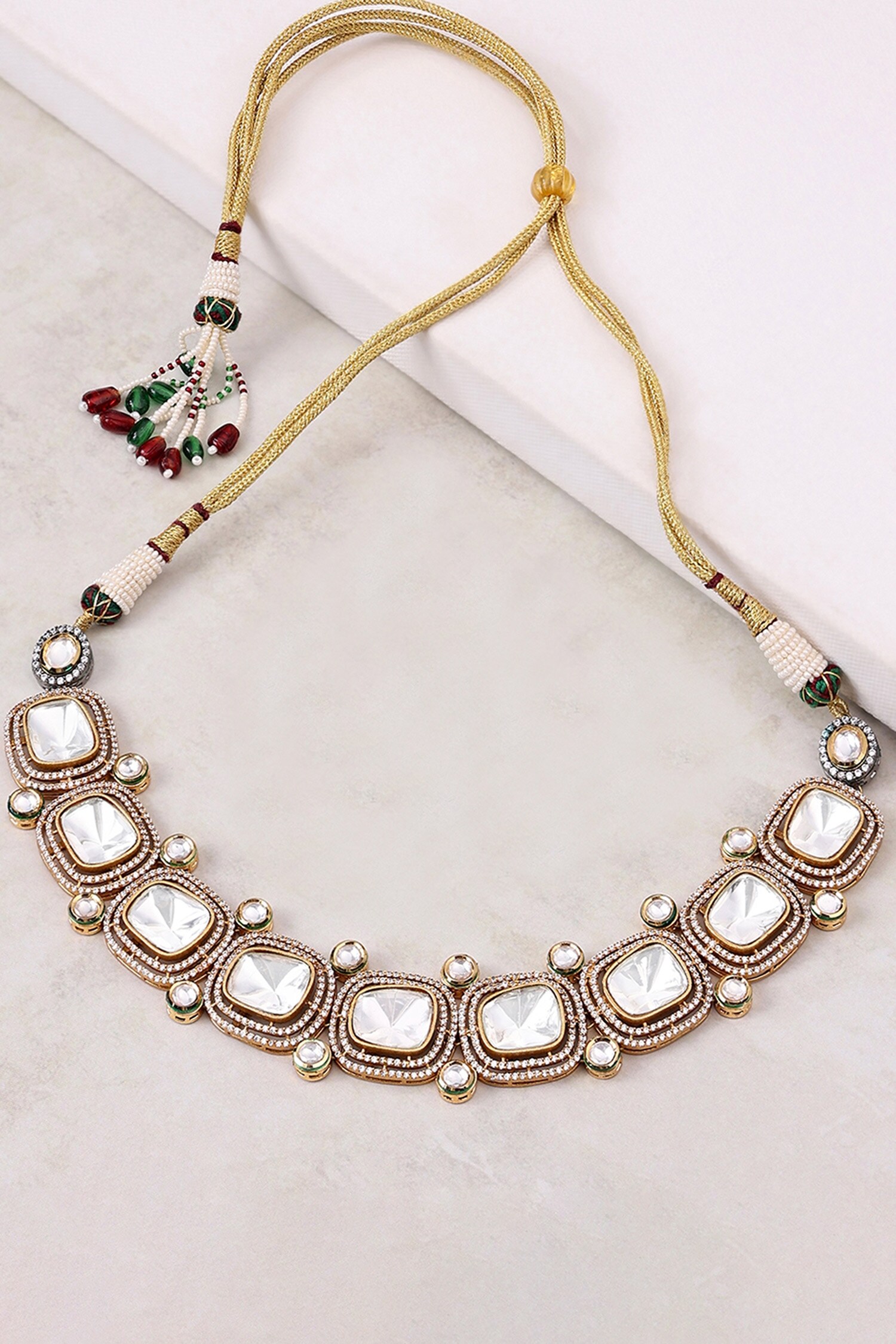 Buy Joules By Radhika Polki And Cubic Zirconia Embellished Choker