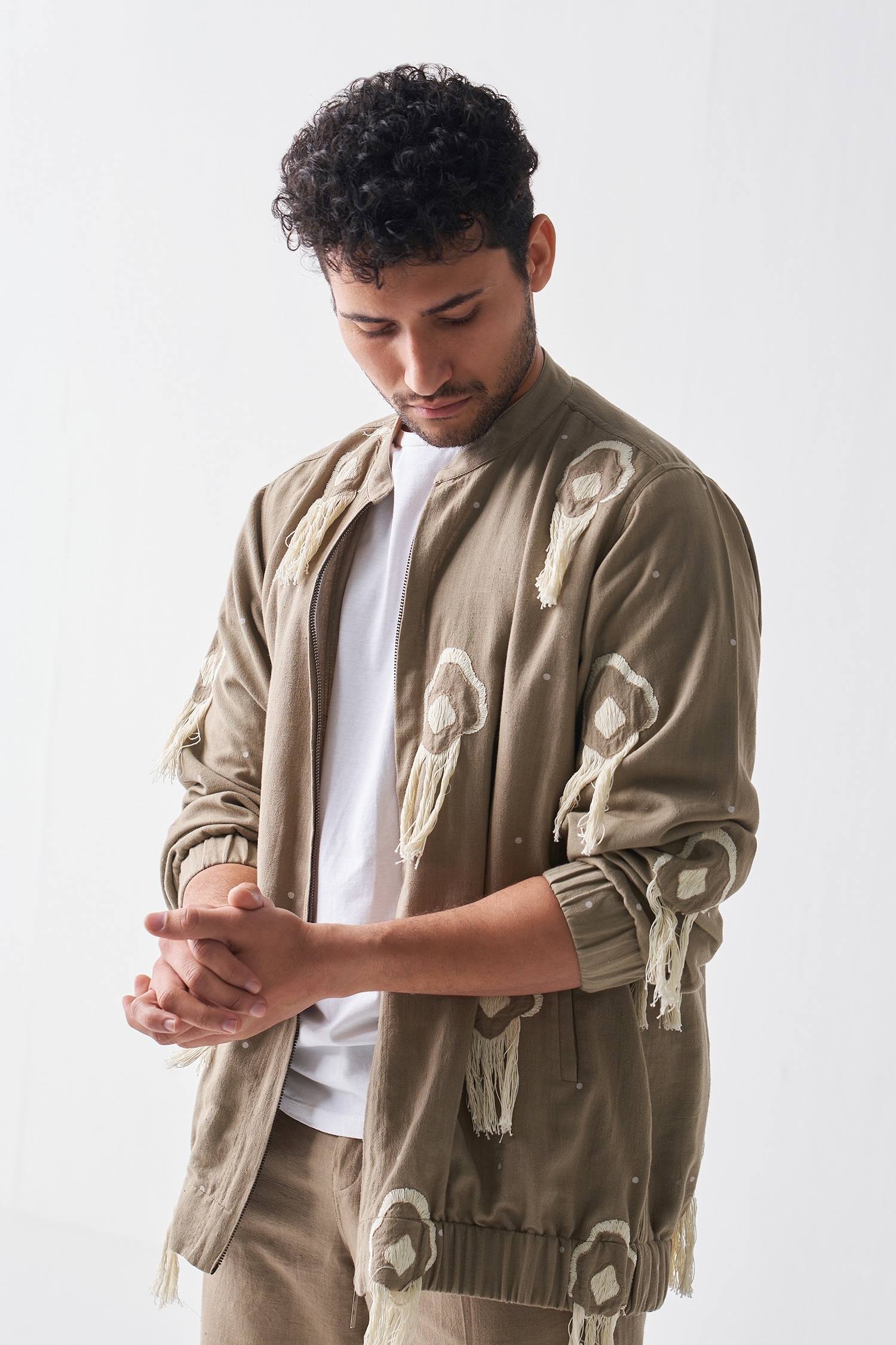 Threadbare oversized bomber jacket in khaki | ASOS