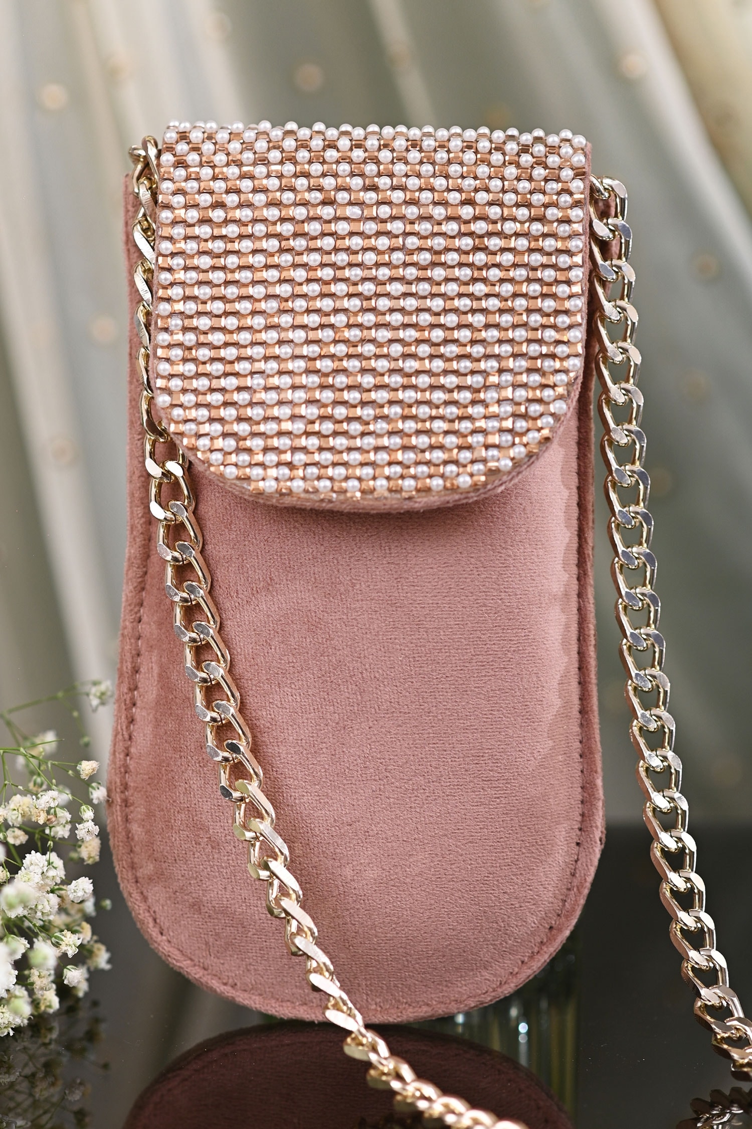 Buy Generic Ladies Handbag Imitation Leather Shoulder Bag Fashion Wallet  Long Metal Chain Lady Handbag Color Rose Red at Amazon.in