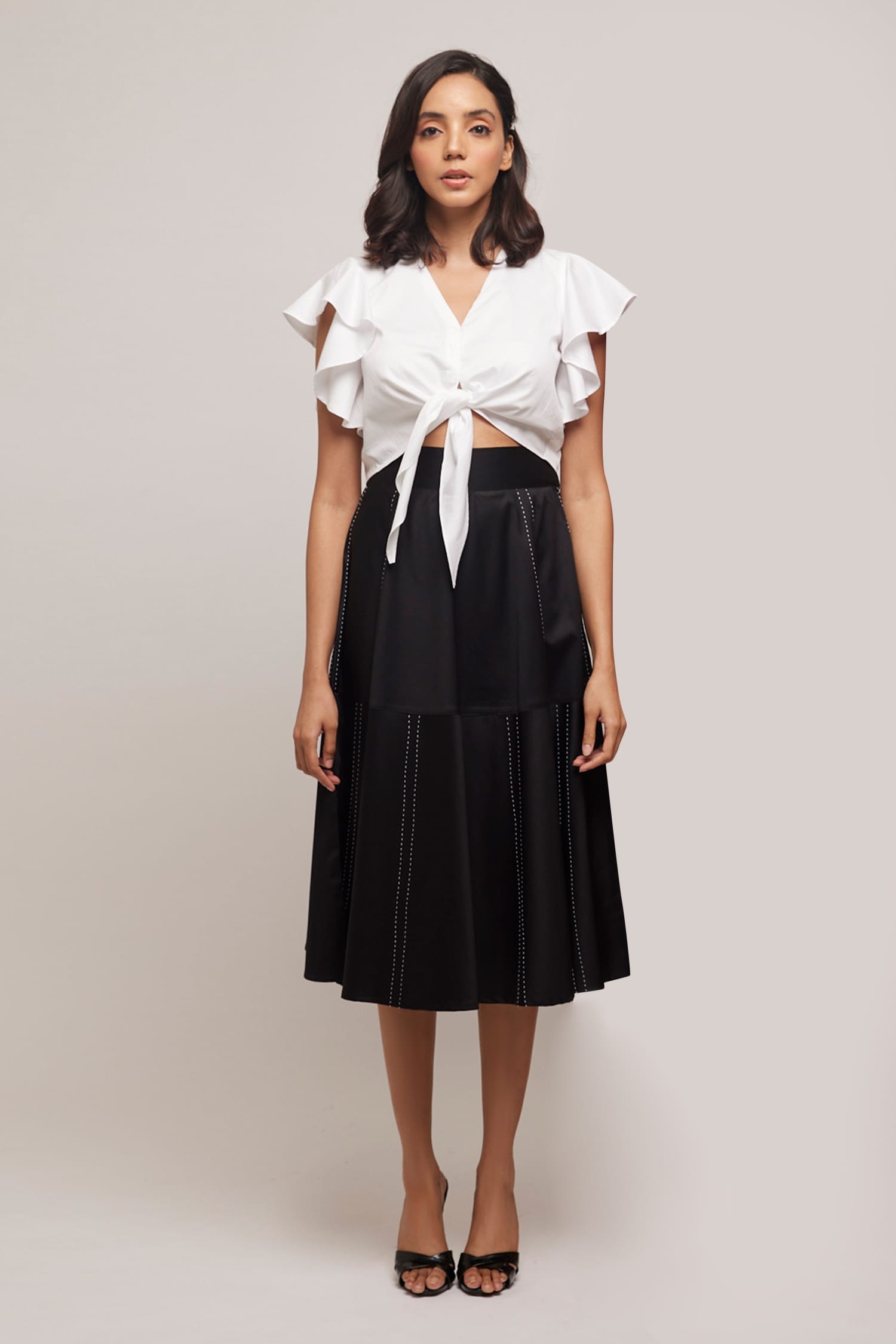 Urban Bliss Olive Satin Ruffle Skirt  New Look
