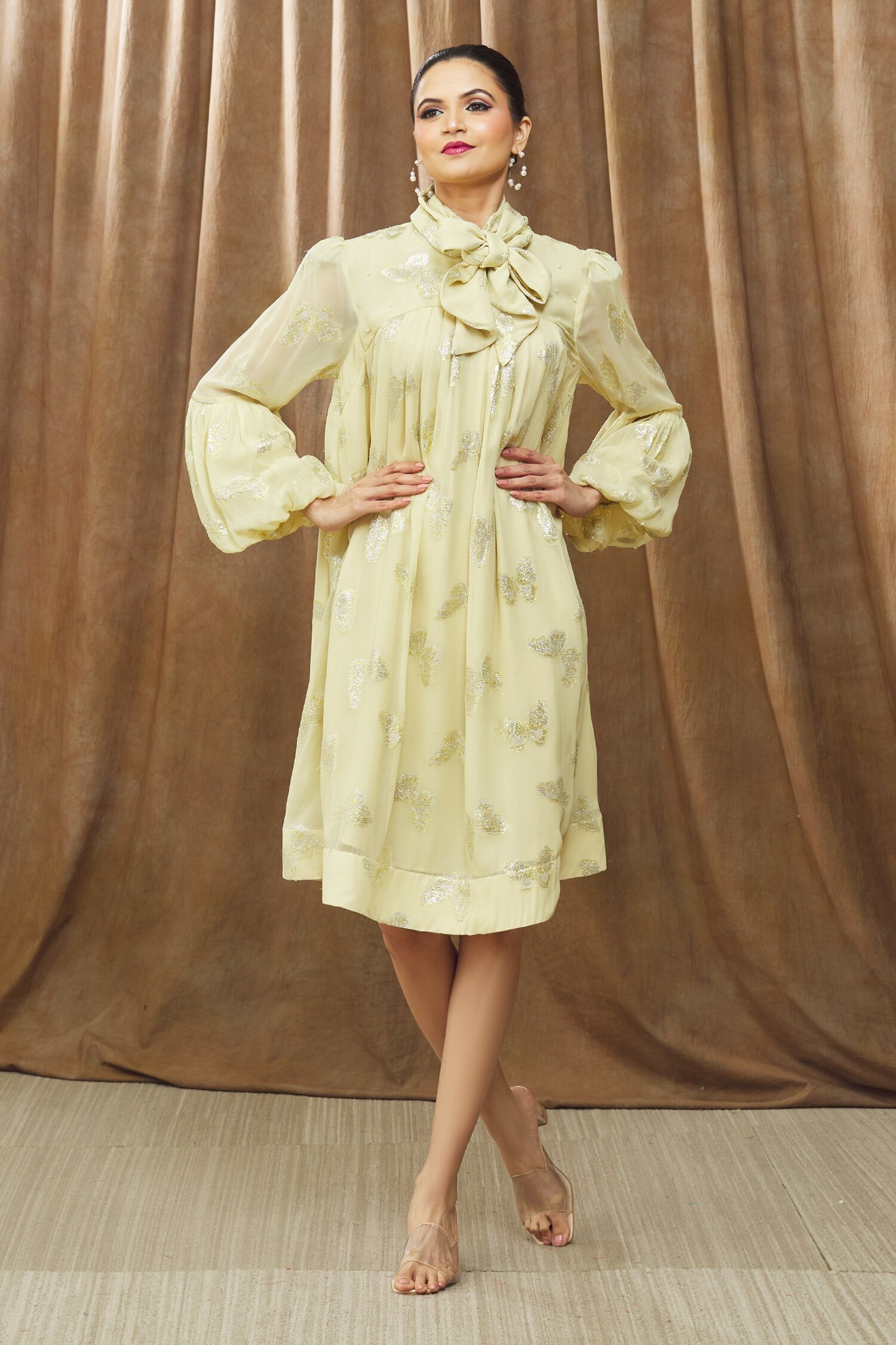 Buy Bump Loving Yellow Viscose Siena Butterfly Print