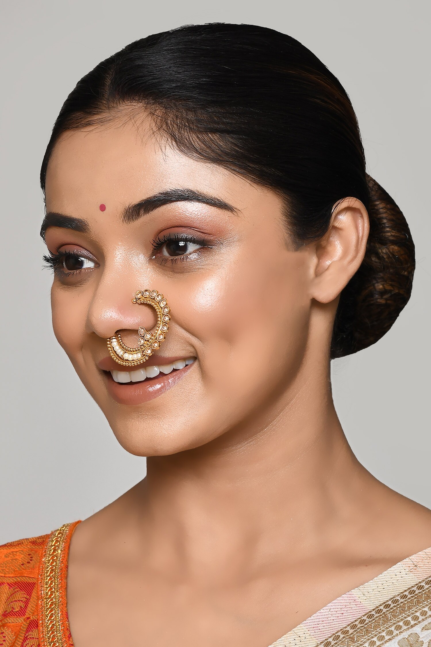 Buy Nazaakat by Samara Singh Bead Detail Nose Ring Online Aza Fashions
