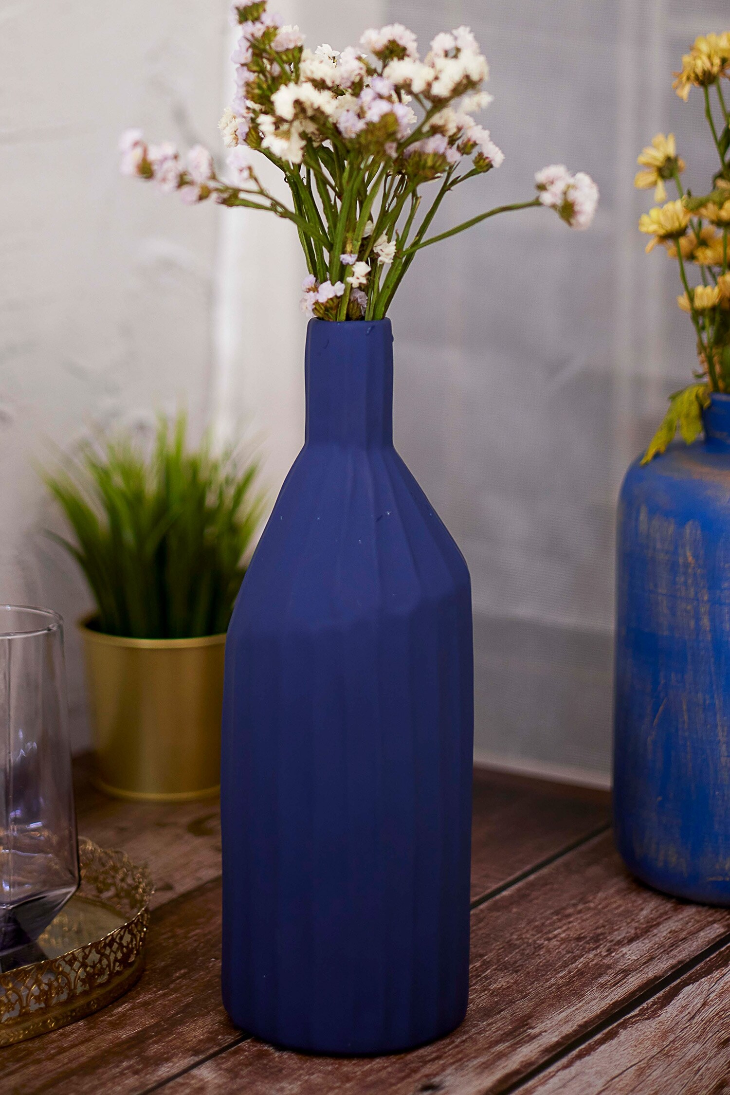 Buy H2H Indigo Morandi Vase Online | Aza Fashions