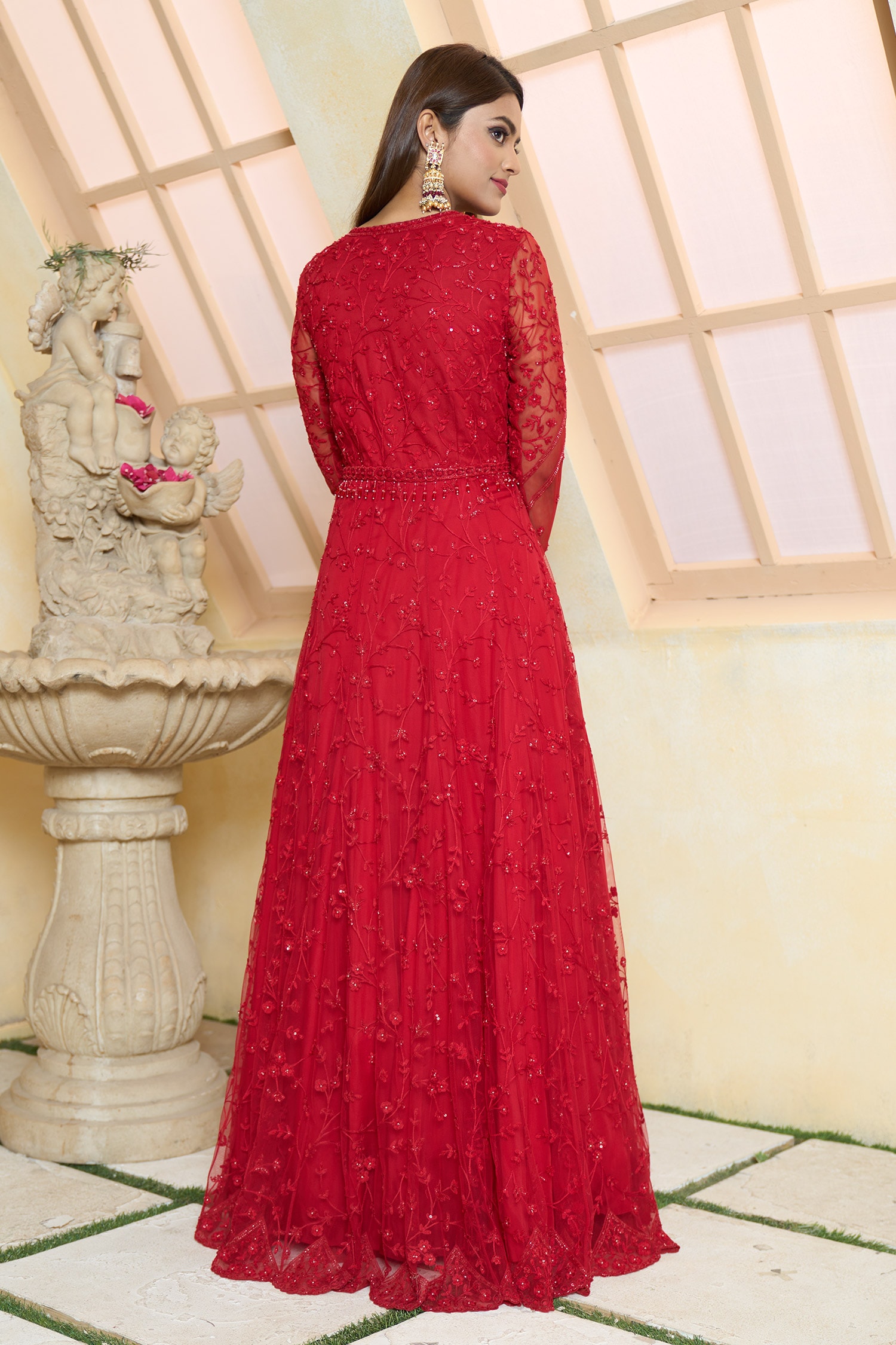 Buy Red Anarkali Online In India - Etsy India