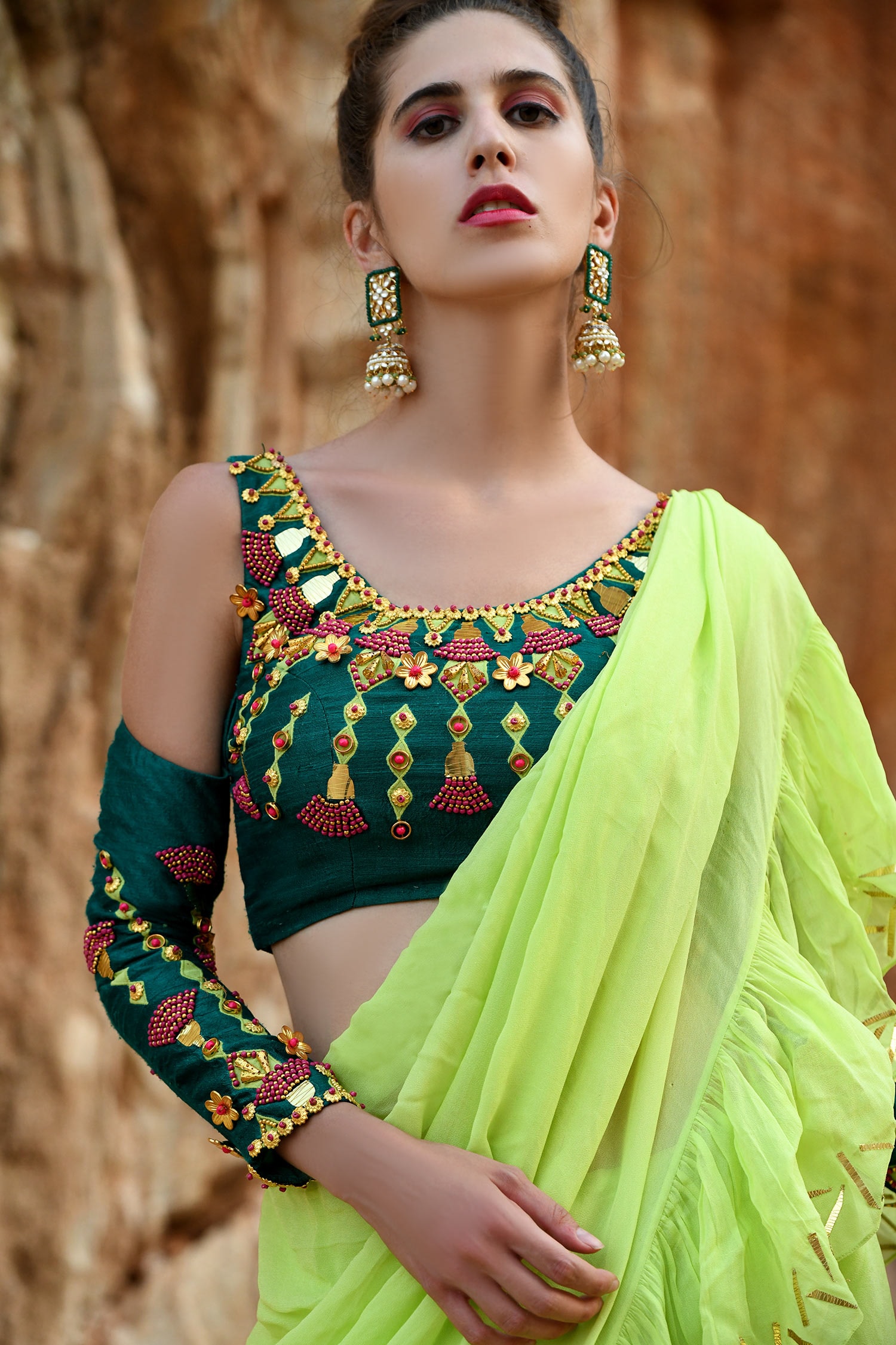 Cotton Green Rama Blouse With Saree Shapewear at Rs 113/piece in Surat